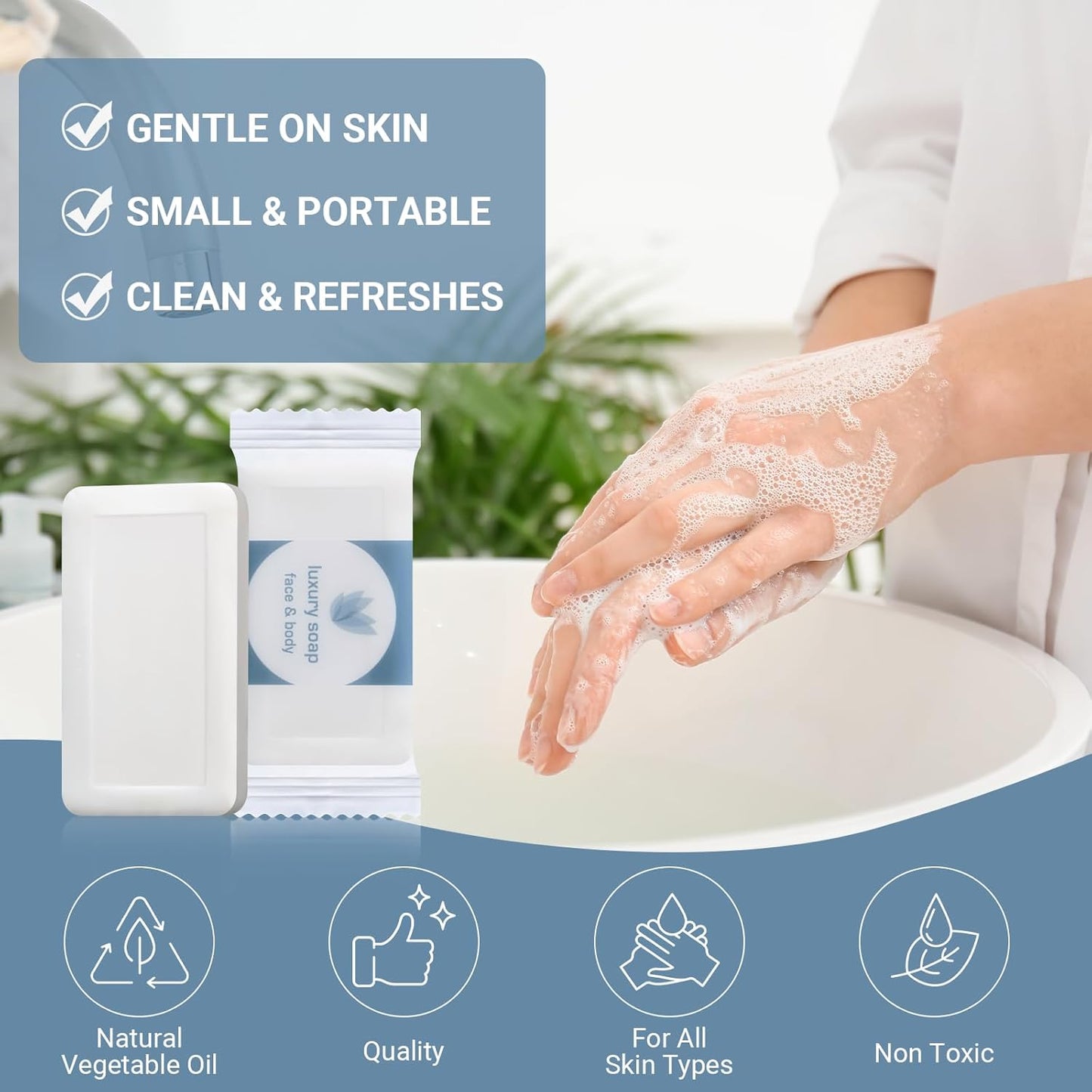 Kacctyen 1000 Pcs 0.35oz Mini Bar Soap Bulk Individually Wrapped Bulk Hand Hotel Soap Bars Travel Size Toiletries for Hospitality Guest Bathroom Vacation Rentals