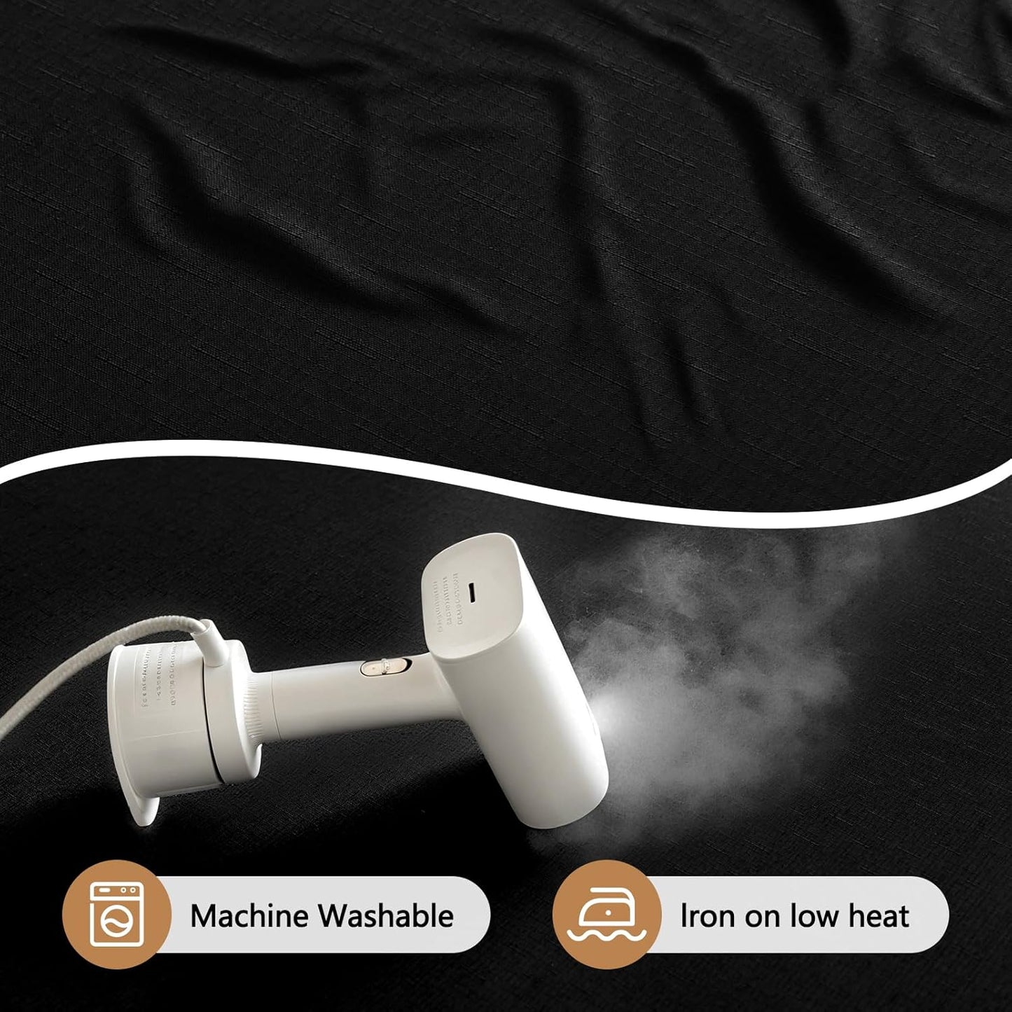 Fabric Black Rectangle Table Cloth, Faux Linen Textured Stain Resistant & Wipeable Tablecloth for 8 Foot Rectangular Table, Easy Clean for Dinning Banquet Party, 54 x 108 Inch