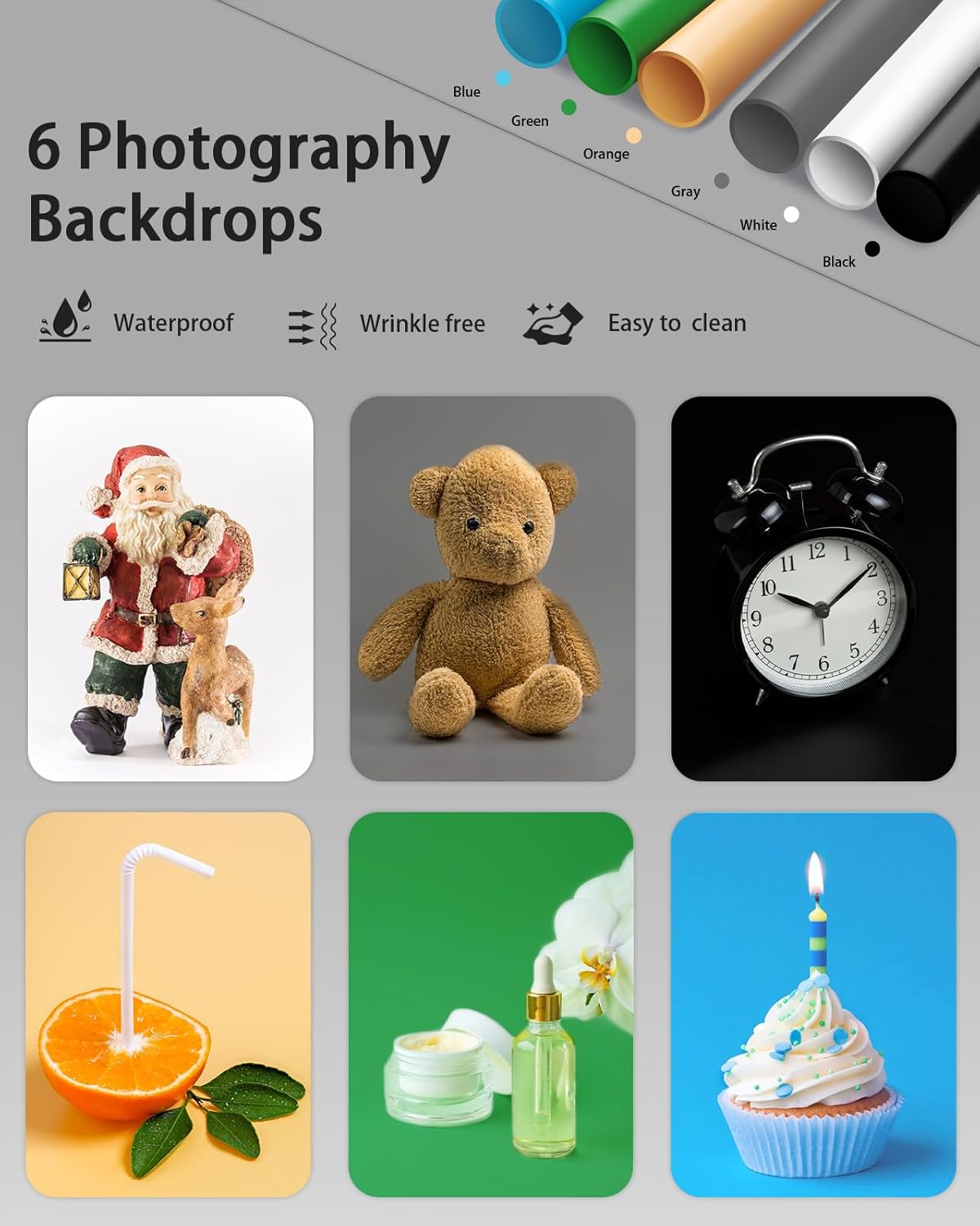 DUCLUS Light Box Photography, Portable Photo Studio Booth Box, 10" x 10" Professional Mini Shooting Tents with 104 LED Lights Dimmable, 6 Backdrops for Small Product: Jewelry, Miniature Models etc.