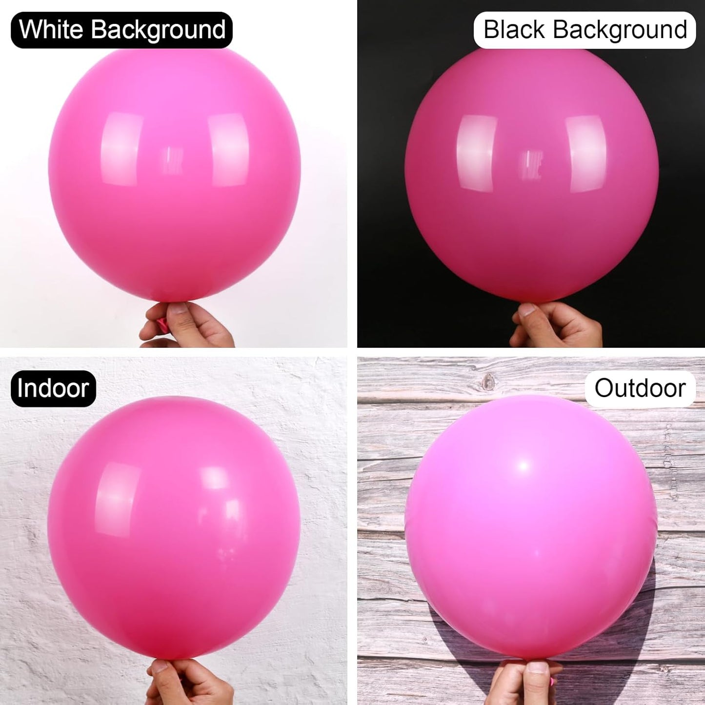 Hot Pink Balloons, 150 pcs Different Sizes Pack of 18 Inch 12 Inch 10 Inch 5 Inch Magenta Fuchsia Dark Pink Balloons for Balloon Garland Balloon Arch as Birthday Party Wedding Decorations