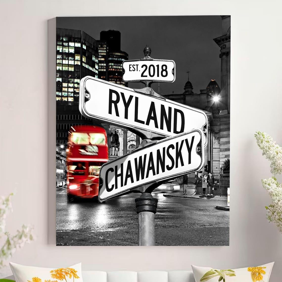 Personalized Crossroad Couples Street Sign Vintage Customize Name And Date Valentine's Day Christmas Birthday Wedding Anniversary Engagement Gifts For Him Her Boyfriend Girlfriend Wife Husband #15