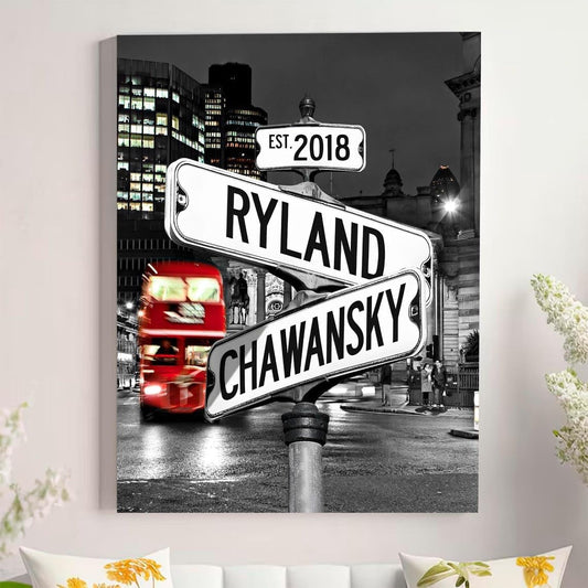 Personalized Crossroad Couples Street Sign Vintage Customize Name And Date Valentine's Day Christmas Birthday Wedding Anniversary Engagement Gifts For Him Her Boyfriend Girlfriend Wife Husband #15