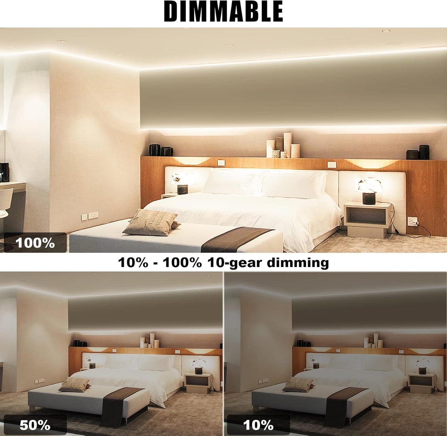 White COB Led Strip Lights Max with RF Remote, 16.4ft 4000K Dimmable Ultra Bright Neutral White COB Light Strip, Indoor COB Led Lights for Mirror, Ceiling, Kitchen, Room, Cabinet, Closet