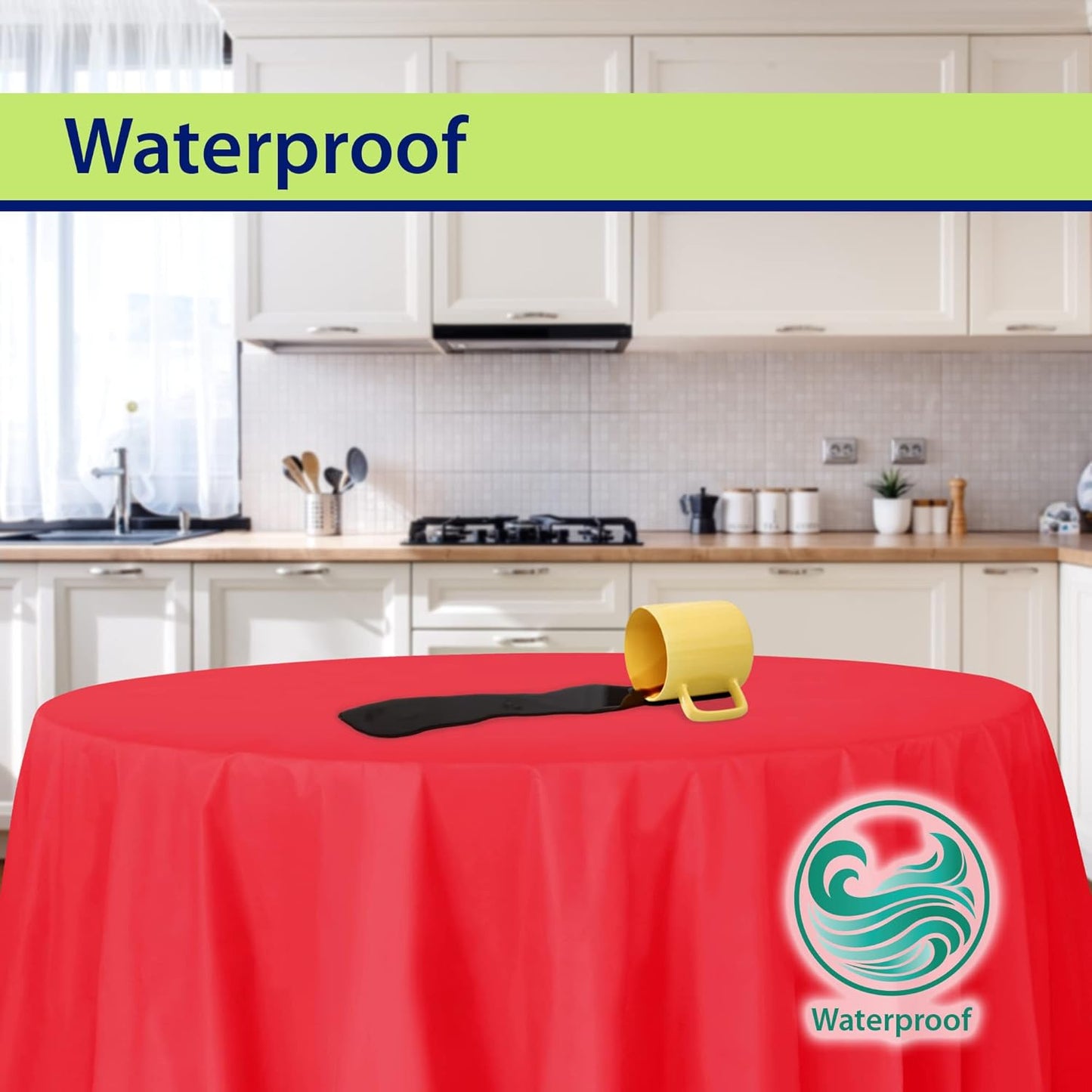 Red Disposable Plastic Tablecloth for Round Tables (36 Pack) Table Cloths for Parties, Events & Weddings, Indoors & Outdoors, 84 inches, Plastic Table Cover