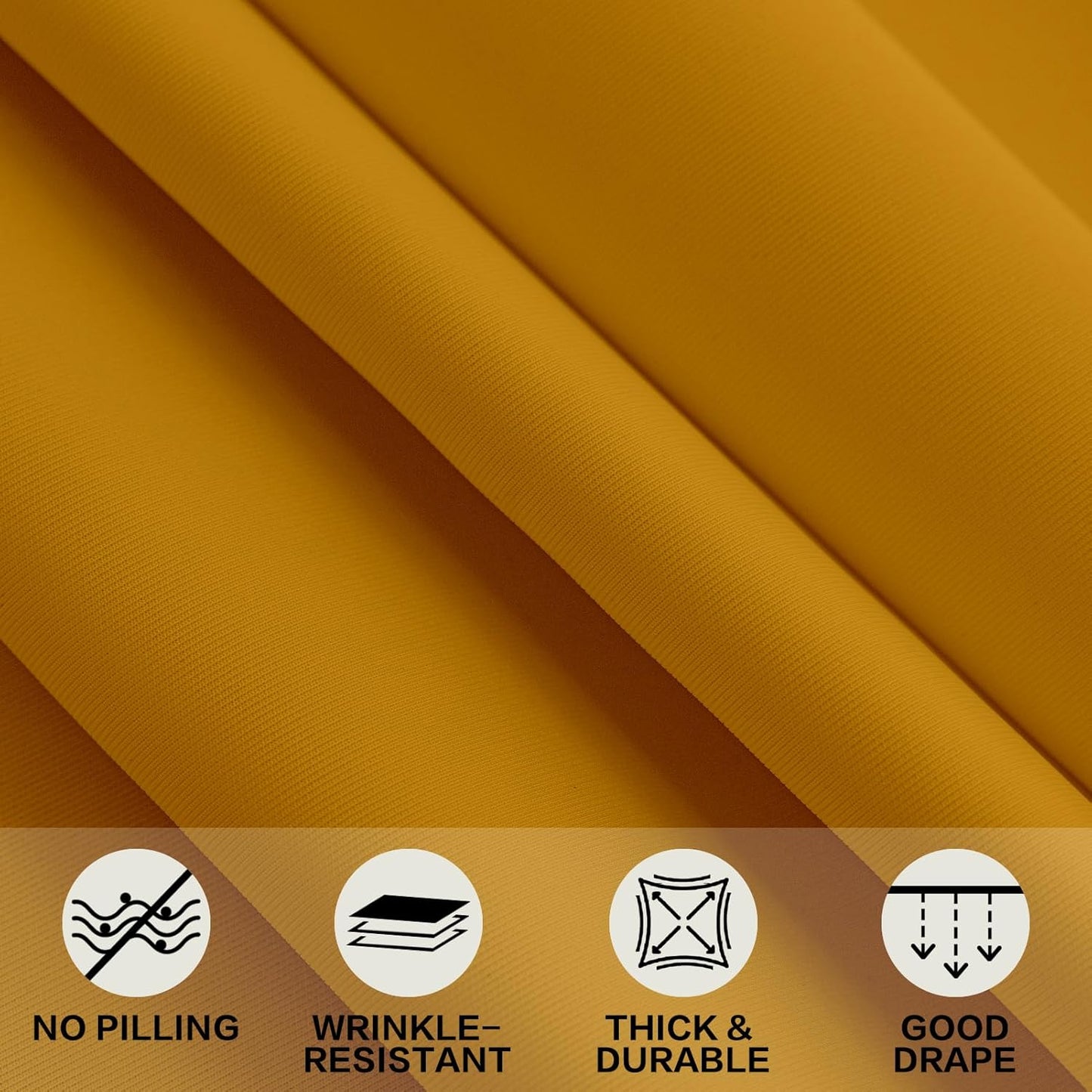 4ft Golden Yellow Stretch Tablecloth for Rectangular Tables - Flared Wrap Design, Waterproof, Wrinkle-Resistant, Washable - Ideal for Weddings, Parties, Banquets & Table Protection