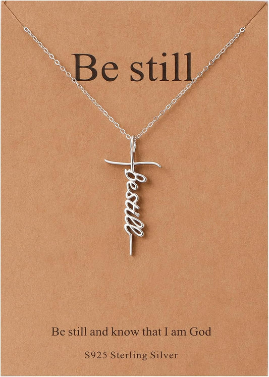 Lcherry Faith Cross Pendant Necklace for Women Religious Christian Jewelry Mother's Day Gifts for Women