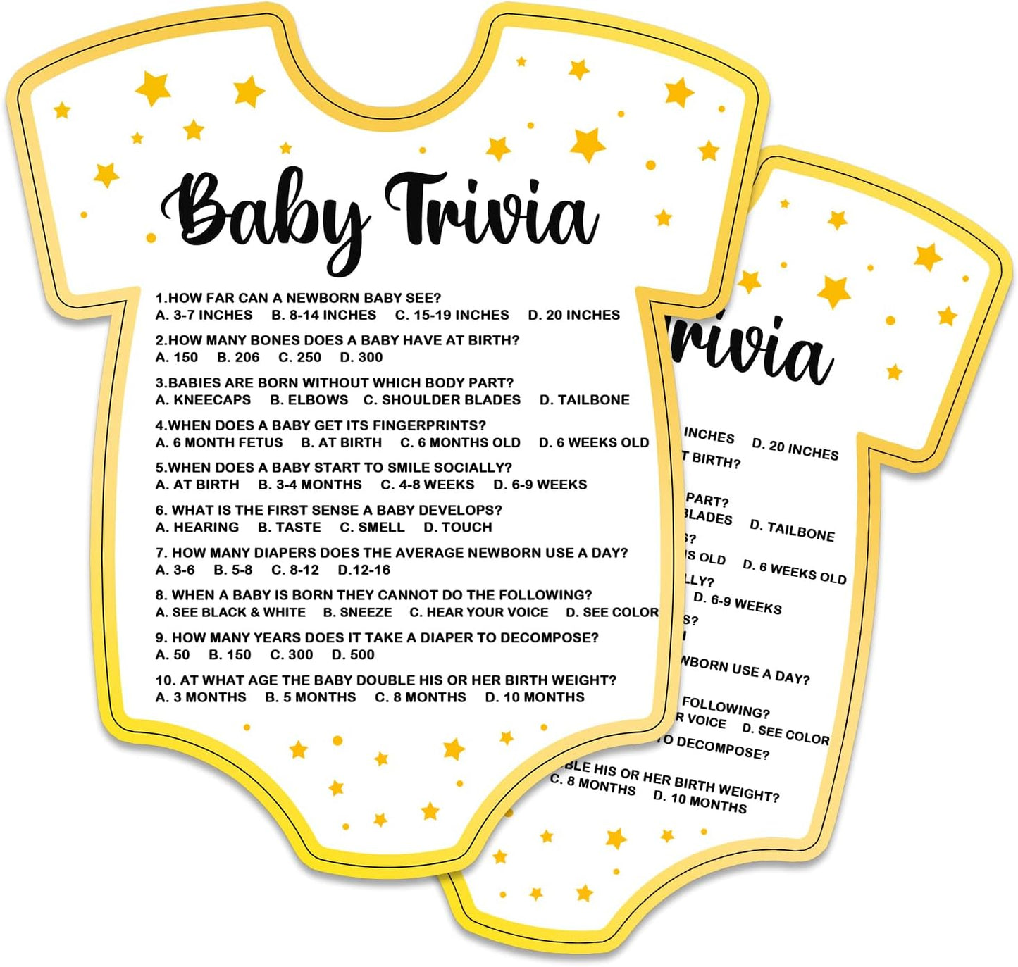 Baby Shower Games, Baby Trivia Game Cards, Fun Baby Shower Party Games Supplies & Activities, Gender Neutral Boy Girl, Baby Shower Ideas, Set of 30 Cards