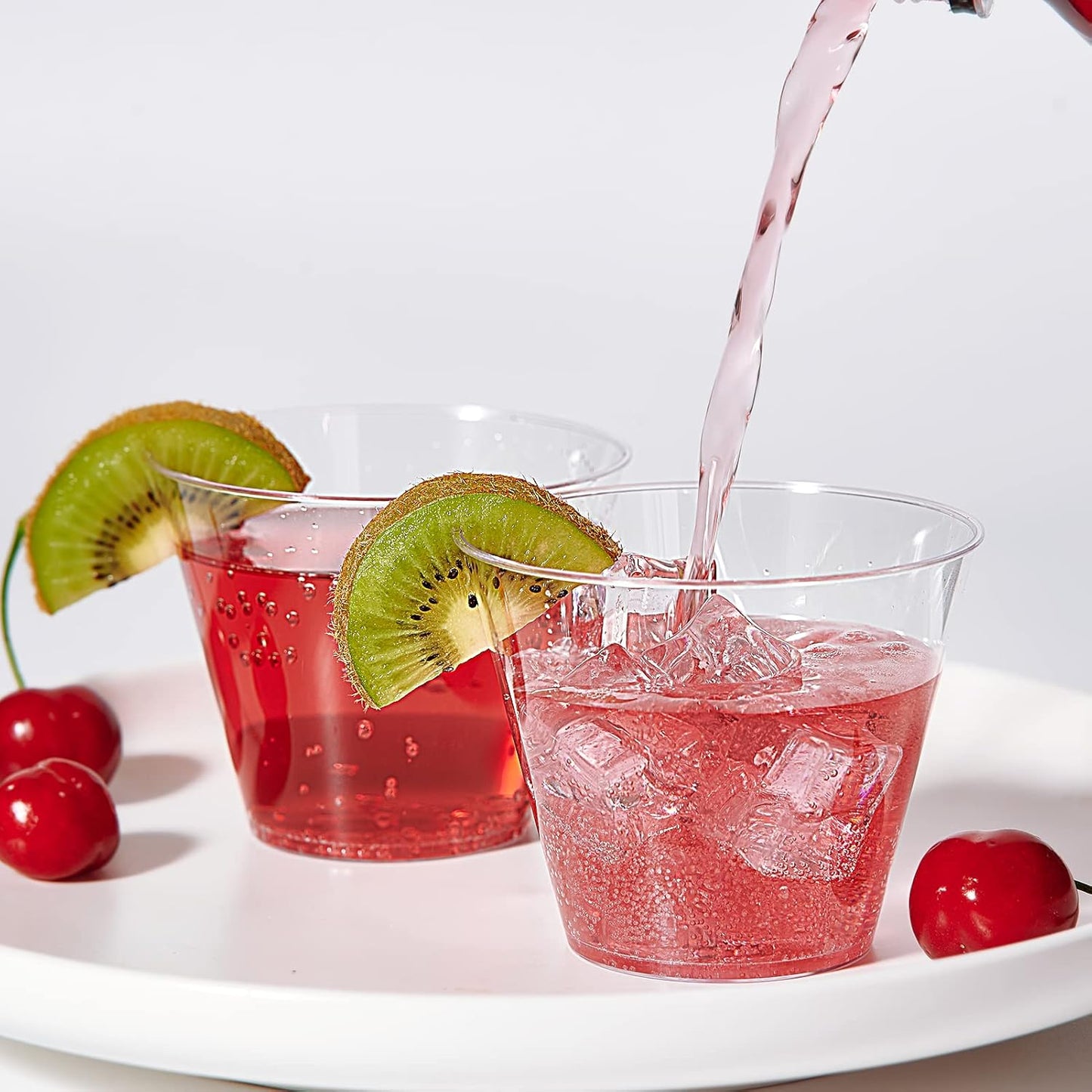 JollyPack 300 Pack Clear Plastic Cups 9 OZ Disposable Heavy-duty Drinking Cups for Christmas, Wedding, Home and Events