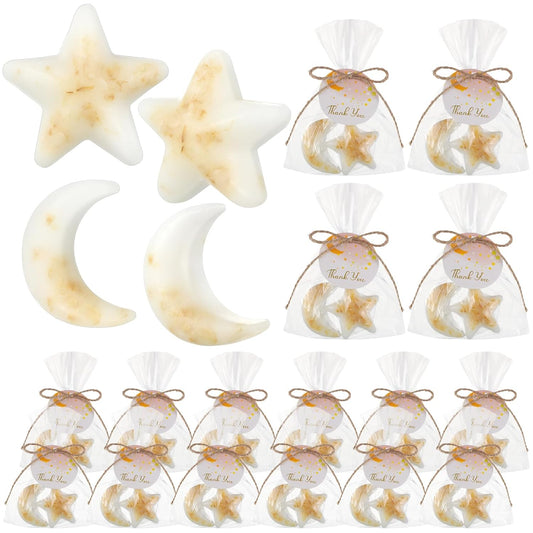 Demissle 20 Pcs Baby Shower Favors Soaps Moon and Star Shaped Bath Soaps with White Thank You Cards Showing Love Gifts for Guest Return Prizes Gender Reveal Birthday Party Decor