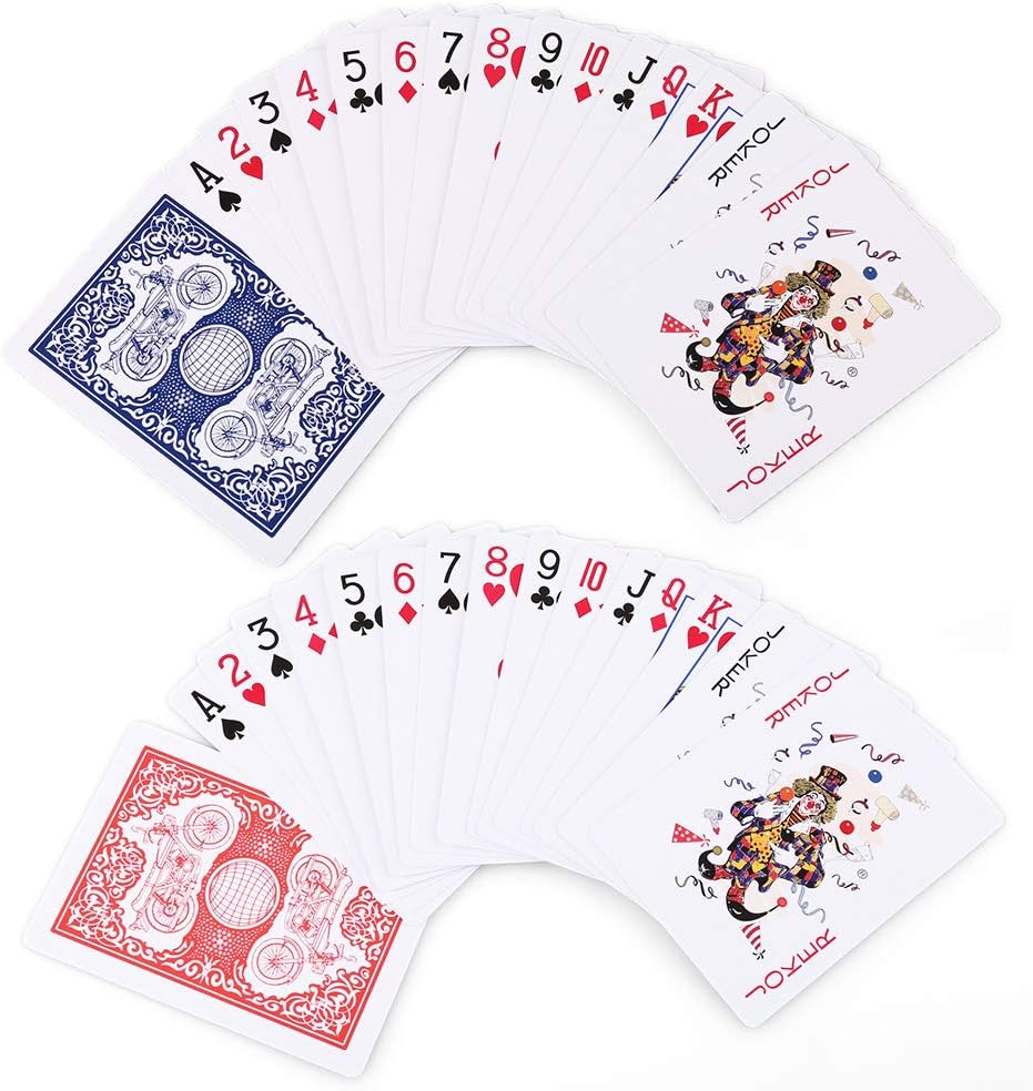 LotFancy Playing Cards, 12 Pack, Decks of Cards Bulk, Poker Size, Standard Index, for Blackjack, Euchre, Canasta Card Game, 6 Blue and 6 Red, Casino Grade Poker Cards