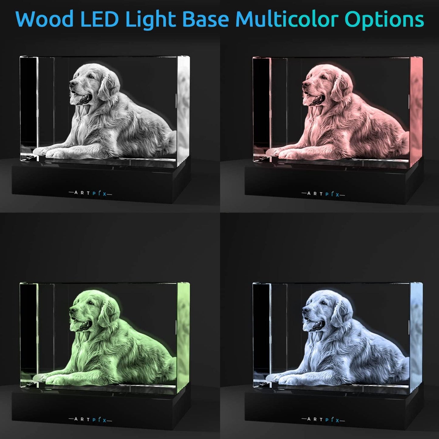 ArtPix 3D Crystal Photo, Christmas Personalized Gifts for Women, Wife, Her, Him, Men, Husband, Grandma, Great Xmas Customized Gift With Your Own Photo, Custom Glass 3D Laser Etched Picture Wedding