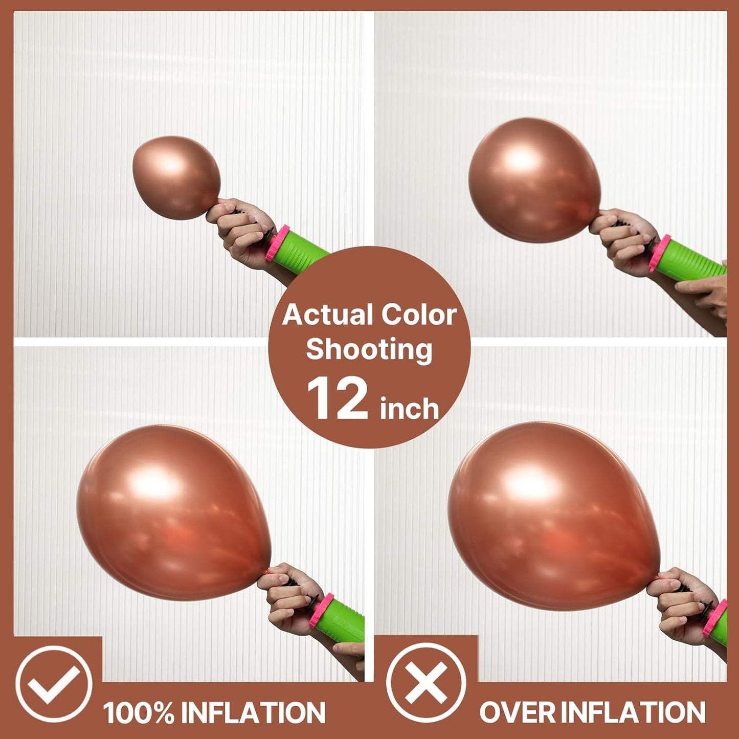 PartyWoo Metallic Copper Balloons 50 pcs 12 Inch Chrome Copper Fall Brown Balloons for Graduation Baby Shower Gender Reveal Engagement New Year Thanksgiving Birthday Party Decorations Copper-G115