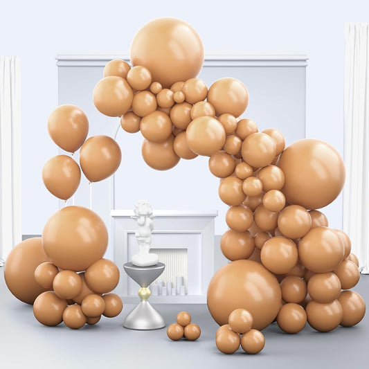 Brown Balloons, 150 pcs Different Sizes Pack of 18 Inch 12 Inch 10 Inch 5 Inch Boho Neutral Coffee Dark Brown Balloons for Balloon Garland Balloon Arch as Birthday Party Wedding Decorations