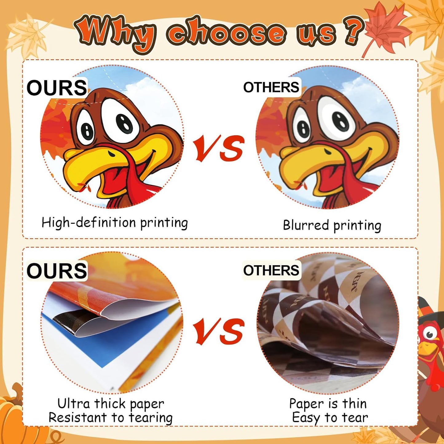 Upgraded, Fall Festival Games for Kids, Pin The Hat on The Turkey, Funny Thanksgiving Games, Classic Design, with Premium Poster, Reusable Stickers, Eye Mask, Ideal Friendsgiving Party Decorations