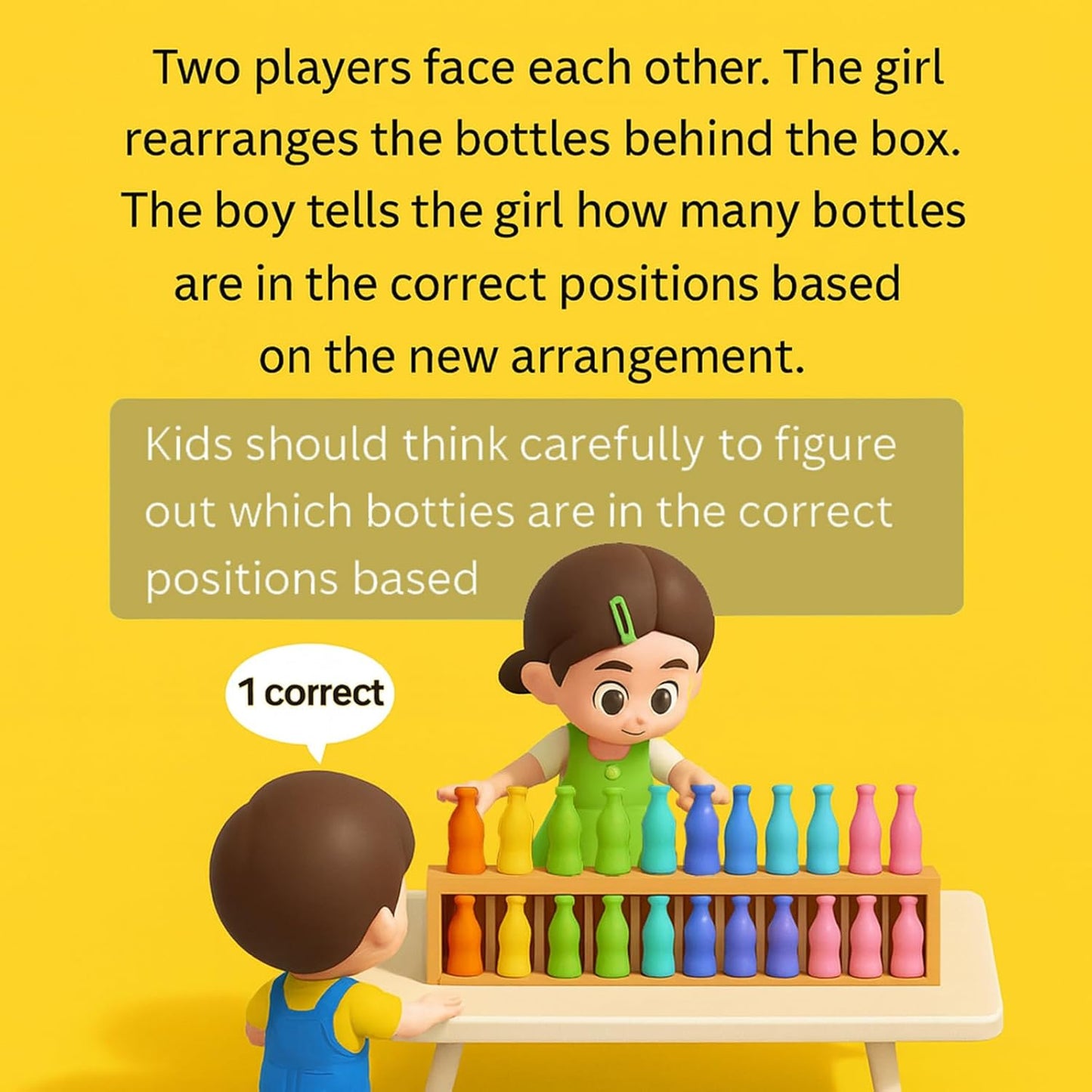 Bottle Color Match Game, Fun Family Board Game for Kids 8-12, Bottle Flip Game for 2-4 Players with Metal Handheld Counters, Perfect for Travel Camping Holidays Party Night (New Version)