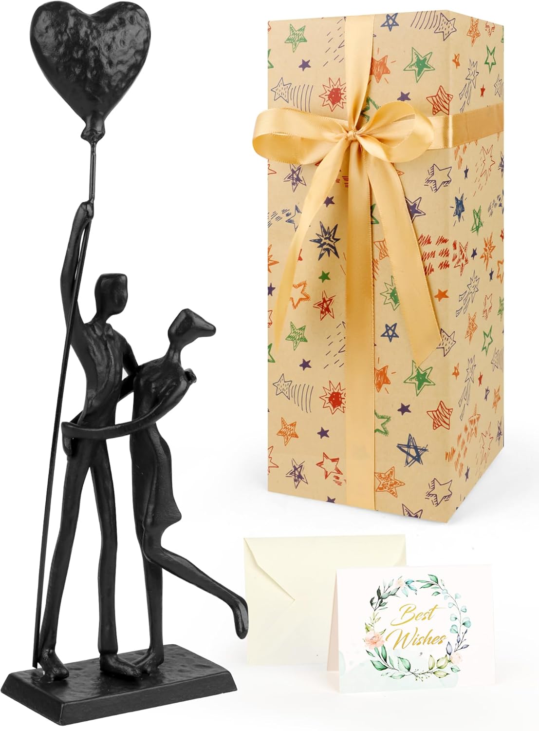 Wedding Gifts for Couples 2025, Romantic Couple Iron Sculpture 12in Handcrafted Passionate Love Metal Statue Decoration, Anniversary for Women Men Her Him Wife Husband Birthday Gifts