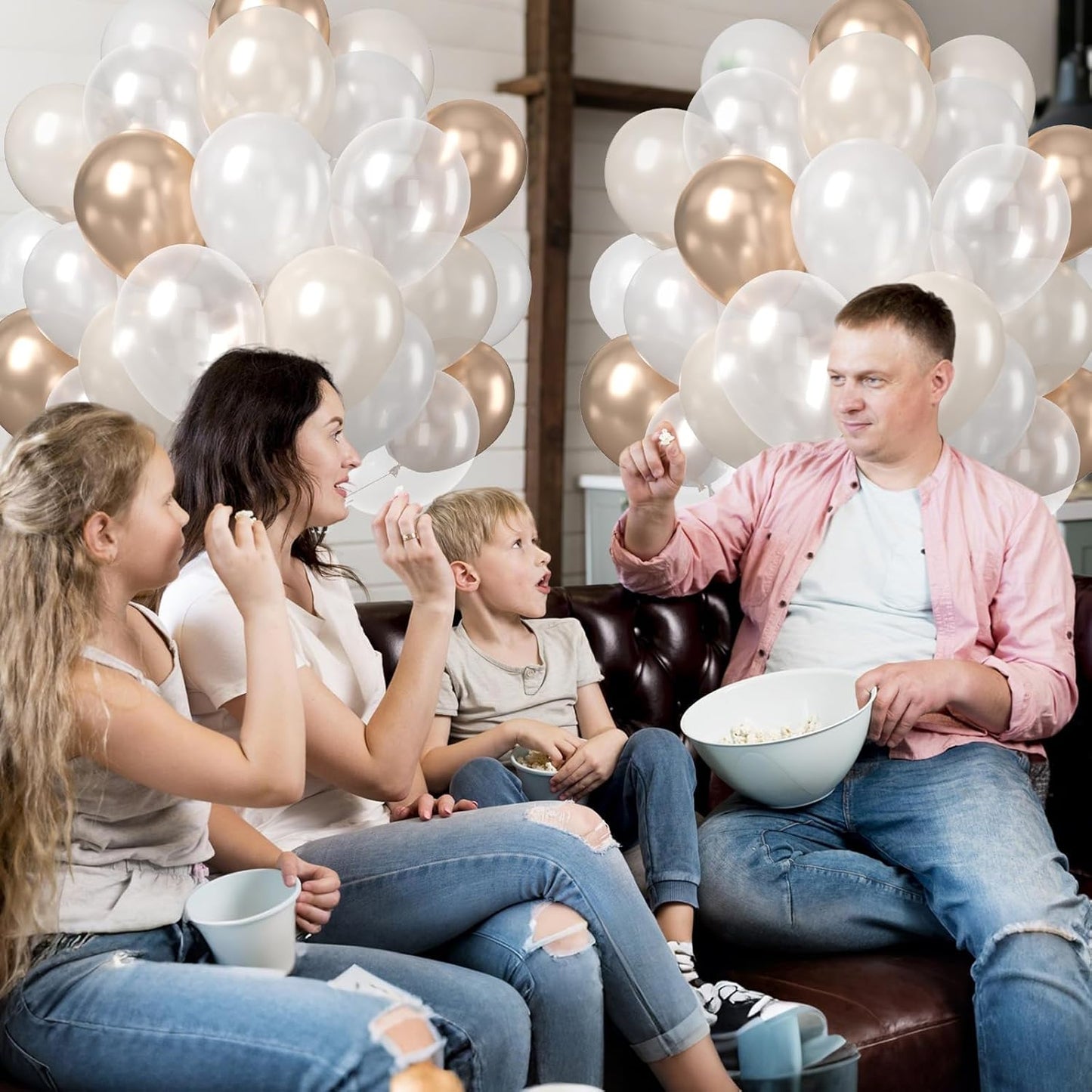 Nude White Gold Balloons, 50PCS 12inch Pearl Balloon Metallic Champagne Gold Sand Pearl White Clear Balloons for Girls Wedding Anniversary Bachelorette Party Bridal Shower Birthday Decorations