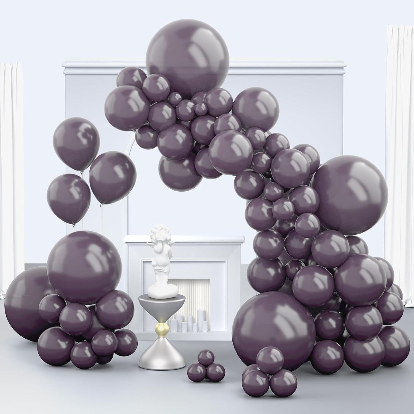 Dusty Purple Balloons, 150 pcs Different Sizes Pack of 18 Inch 12 Inch 10 Inch 5 Inch Matte Lavender Latex Balloons for Balloon Garland Balloon Arch as Birthday Party Wedding Decorations