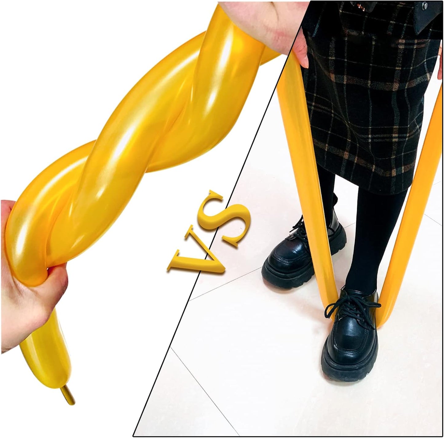 Gold 260 Balloons Thickened Shine Latex, Gold Long Balloons for Balloon Animals, 100Pcs Gold Long Skinny Balloons for Animala Twisting Wedding Kid's Party Suppies Decor.