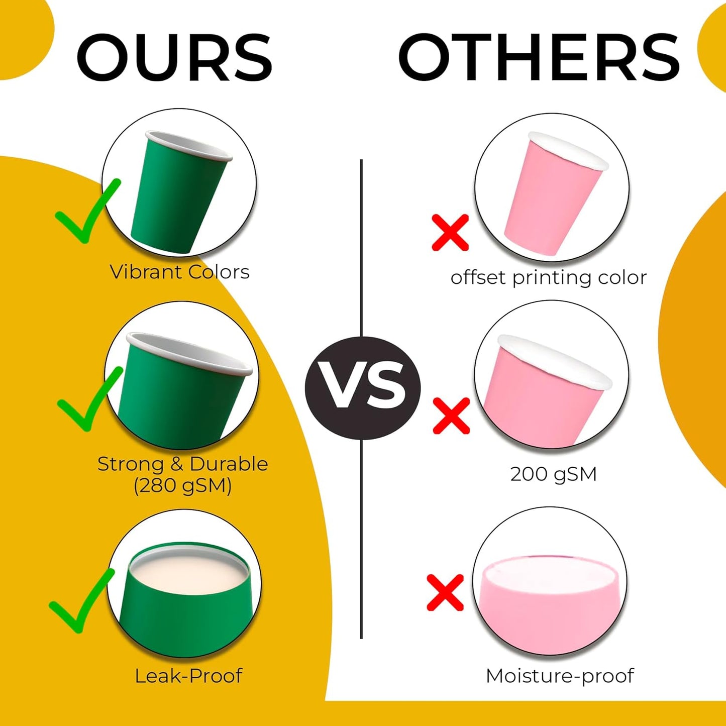 Exquisite Party Solids Emerald Green Paper Cups - 9 oz, 100 Pack, 280 GSM