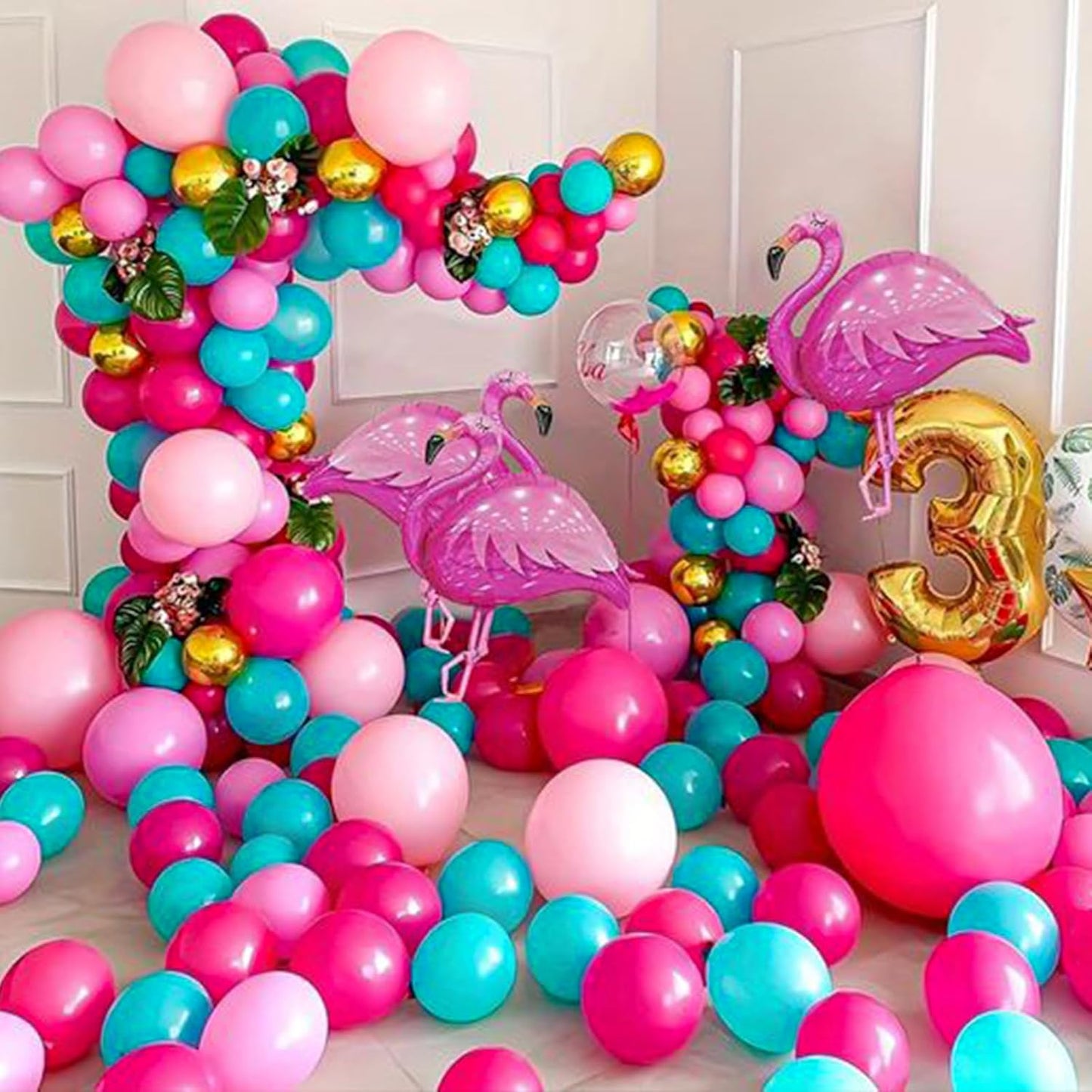 Hot Pink and Teal Balloon Arch Kit, 112Pcs Pink Teal Balloon Garland Kit Teal Blue Hot Pink Latex Balloons Turquoise Pink Helium Balloons for Birthday Summer Party Baby Shower Wedding Anniversary