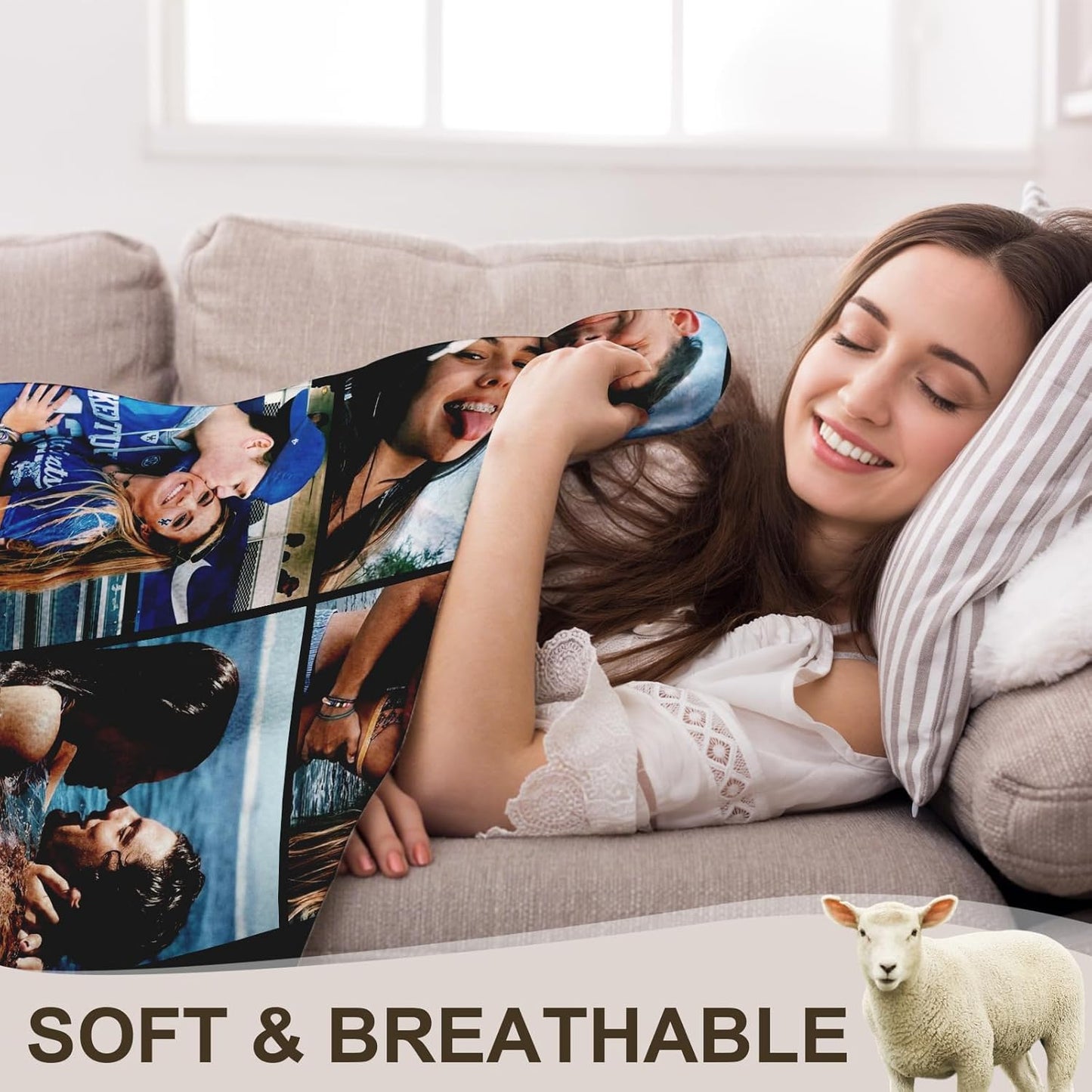 Yofair Ships Next Day, Custom Blanket with Picture Anniversary Wedding Gifts for Women Men Personalized Photo Blankets I Love You Couple Gift for Boyfriend Girlfriend Wife Husband