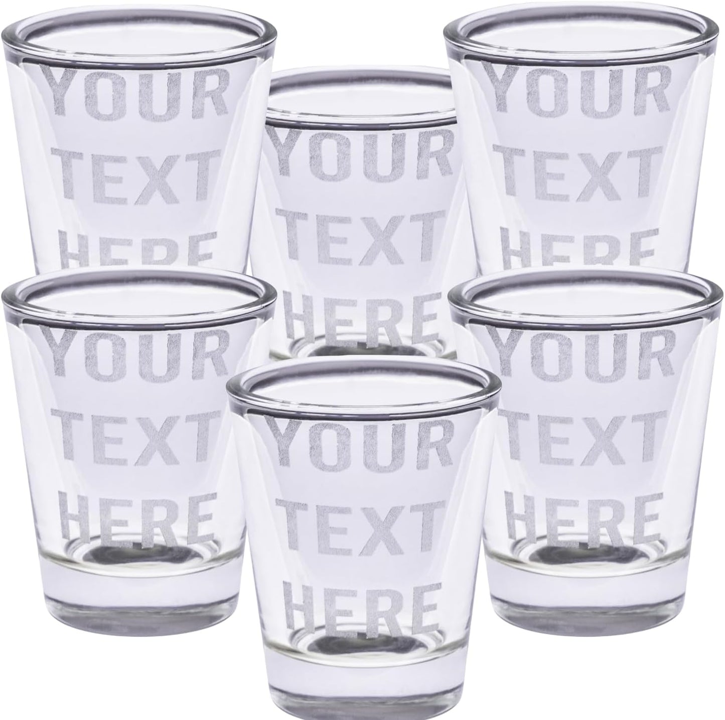 Gifts Inscribed Personalized Shot Glasses Set of 6 – Custom Text Drinking Glasses – Engraved Shot Glass Gift for Men, Wedding, Anniversary, Birthday, Engagement