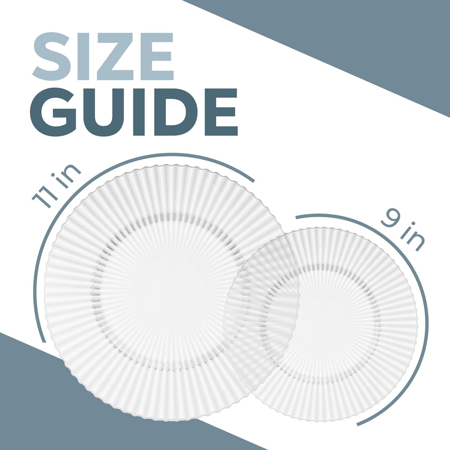 Exquisite 40 Piece Plastic Disposable Plates Set For 20 Guests I 20 X 9 Inch & 20 X 11 Inch Disposable Plastic Plates | Color: Clear | Great for Weddings Parties And Formal Occasions