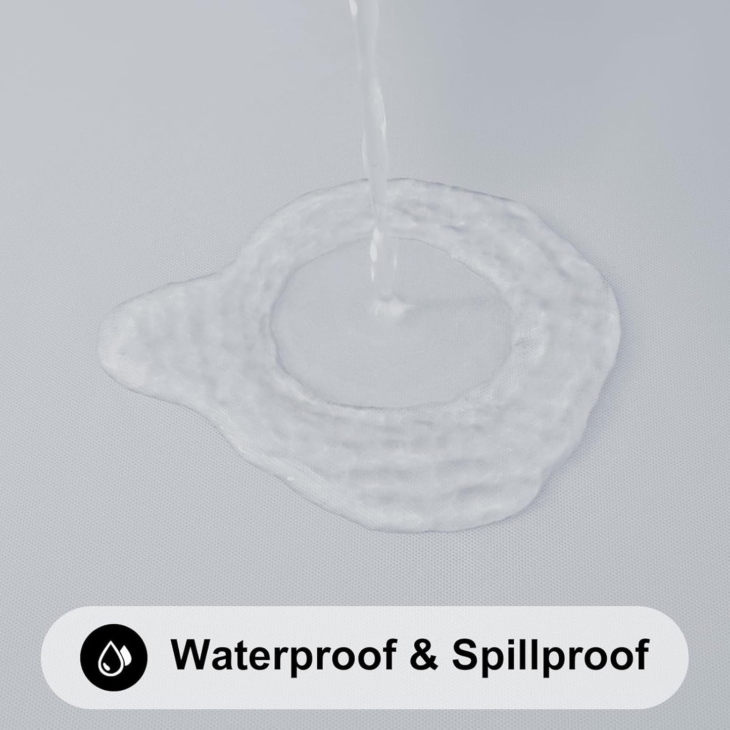 Smiry Rectangle Tablecloth, Elastic Fitted Flannel Backed Vinyl Tablecloths for 6ft Folding Tables, Waterproof Wipeable Table Covers for Indoor, Outdoor, Picnic and Camping (Light Grey, 30"x72")