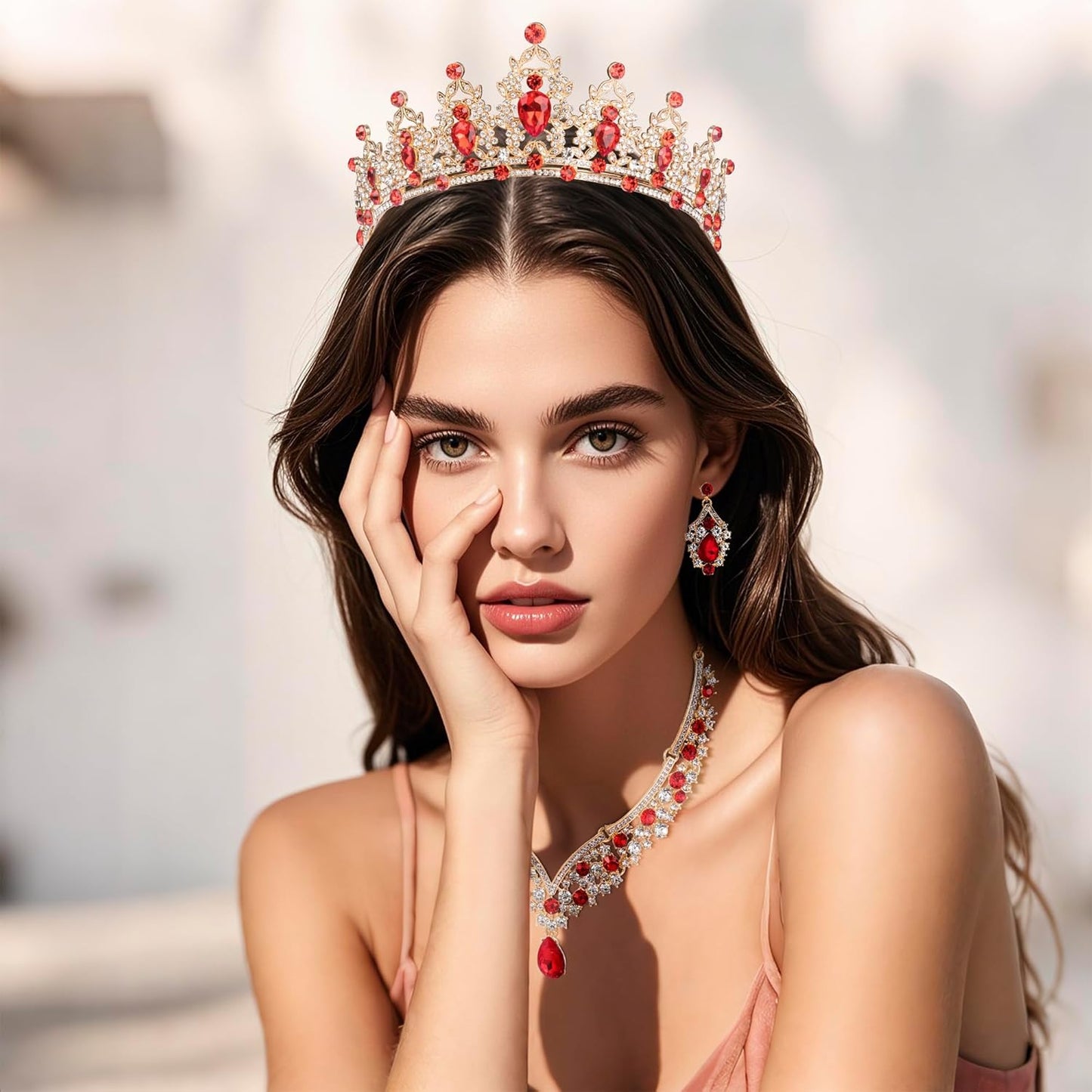 Crowns and Tiaras jewelry sets for Wedding princess birthday party Halloween Prom Pageant Jewelry for Women Crystal Bridal Jewelry Set for women