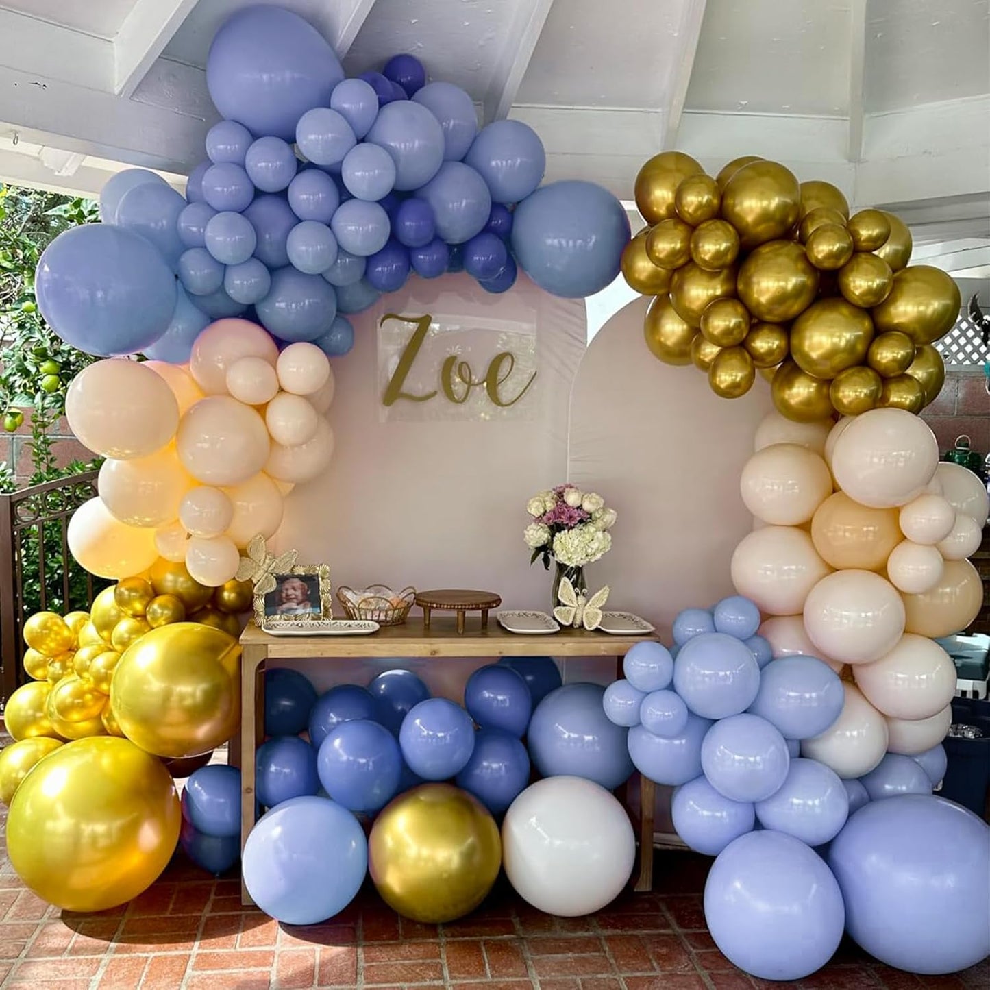 Dusty Blue Balloons, 150 pcs Different Sizes Pack of 18 Inch 12 Inch 10 Inch 5 Inch Boho Blue Latex Balloons for Balloon Garland Balloon Arch as Birthday Party Wedding Decorations