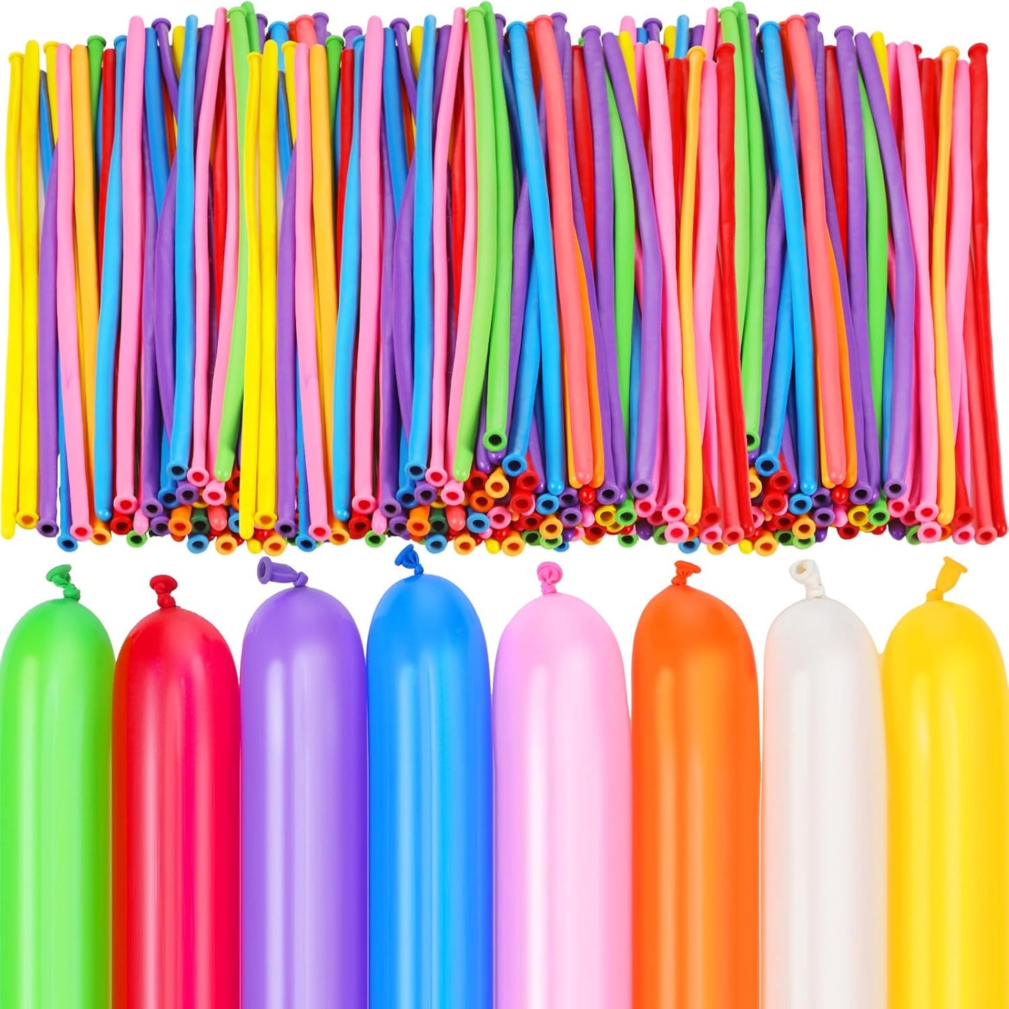Sratte 200 Pcs Graduation 260 Long Balloons Mixed Colors Thickening Latex Long Twisting Animals Balloons for Arch Garland Birthday Wedding Party Decoration(Rainbow Colors)