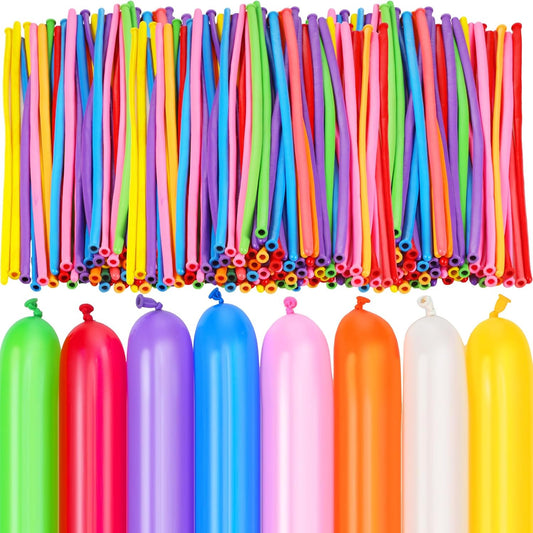 Sratte 200 Pcs Graduation 260 Long Balloons Mixed Colors Thickening Latex Long Twisting Animals Balloons for Arch Garland Birthday Wedding Party Decoration(Rainbow Colors)