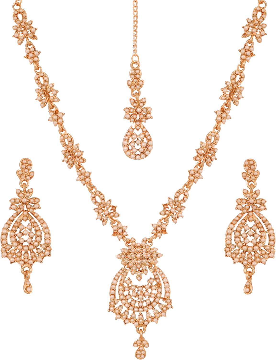 Touchstone Indian jewelry sets for women maang tikka wedding guest gold necklace bollywood jewellery set pageant elegant prom bride accessories western crystal chunky rhinestone necklaces
