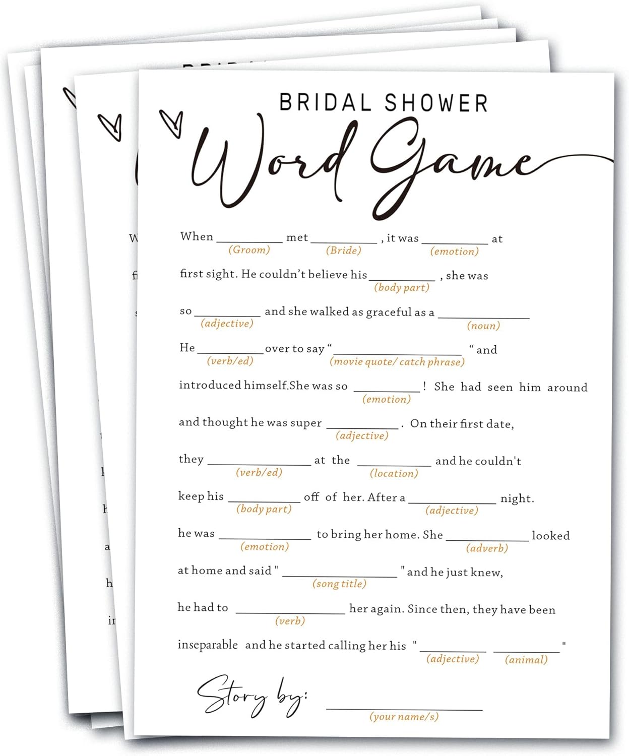 Wedding Shower Games Cards, Bridal Shower Word Game, Bridal Shower Games 25 Guests, Engagement Party Wedding Games for Guests, Minimalist White Wedding Party Supplies - A17