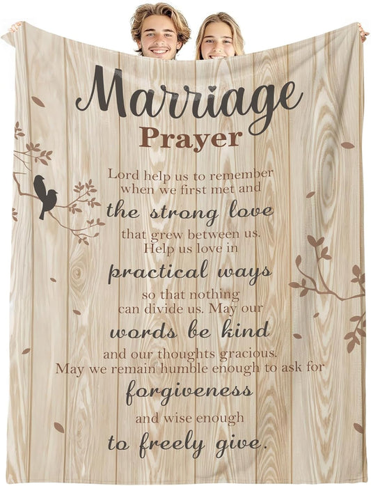 Uniquilling Wedding Gifts for Couples 2025, Newlyweds Gifts for Couples Bridal Shower Gift, Best Bride Gifts for Wedding Day, Marriage Prayer Throw Blanket 60"x 80"