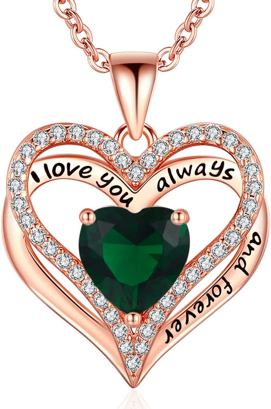 S925 Sterling Silver Necklace for Women, Wife Jewelry Rose Gold, Mom Birthday Valentines Mothers Day Gifts, Girlfriend Necklaces, Daughter Heart Jewel, Anniversary for Her