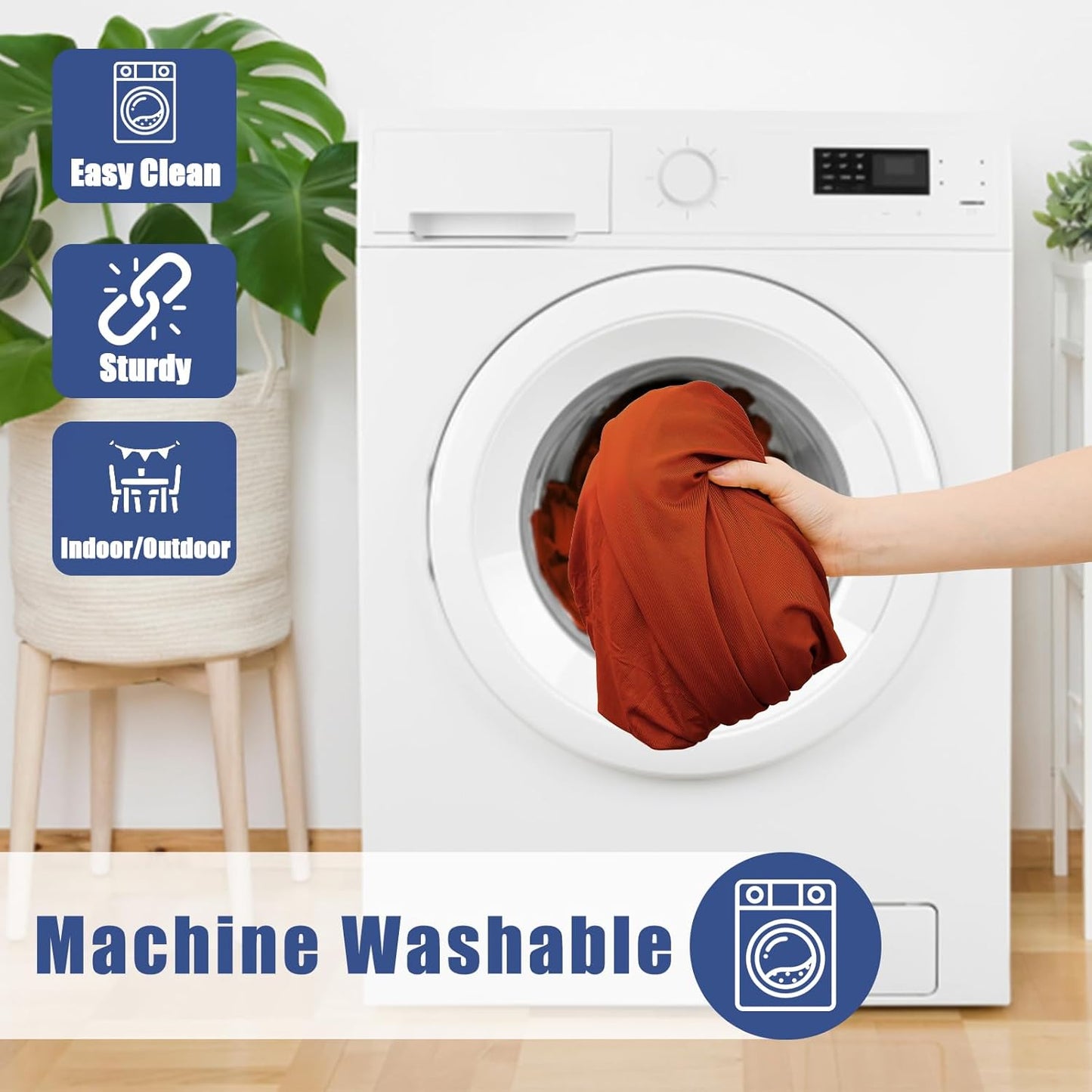 Spandex 6 Foot Rectangle Table Cloth 2 Pack, Elastic Fitted Tablecloths for Picnic, Stretch Washable Patio Table Cover for Outdoor, Camping, Banquet and Parties (Rust, 30"x72")