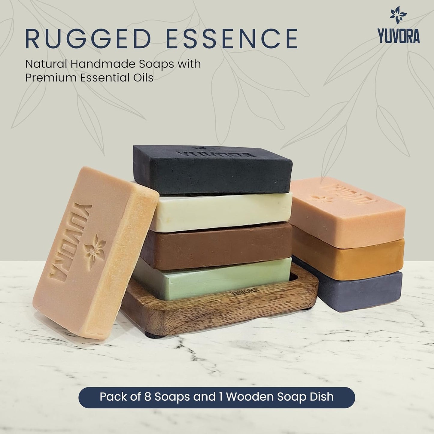 4 Pcs Men Natural Handmade Body Soaps 5 OZ Pack Set Rugged Essence Long lasting Luxurious Scents with Natural Ingredients Fragrance – Sulfate & Paraben Free, Vegan Soaps
