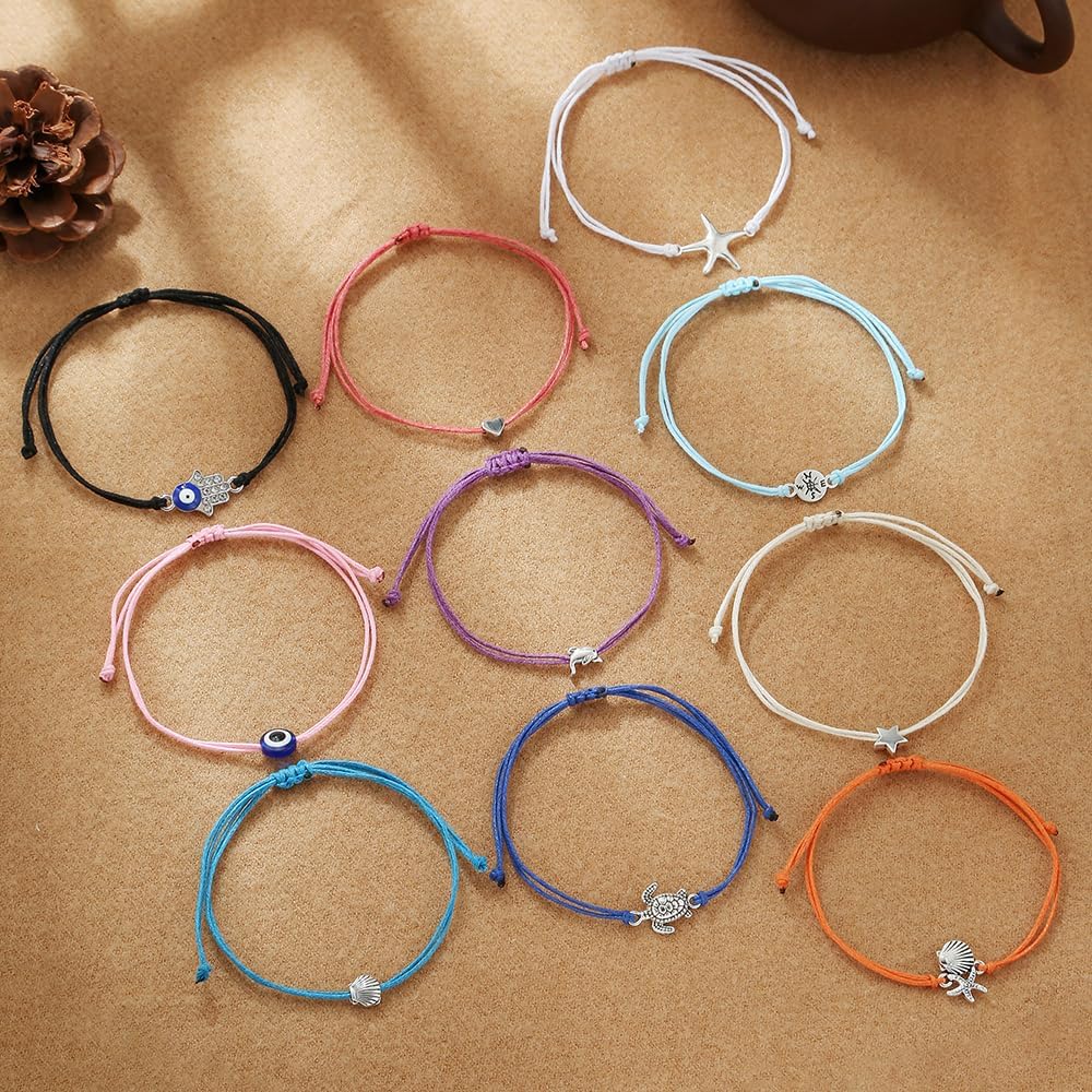 Friendship Bracelets Boho Stackable Bracelets for Women Surfer Heishi Clay Bead Bracelets Stretch Preppy Bracelets Colorful Boho Bracelets for Women