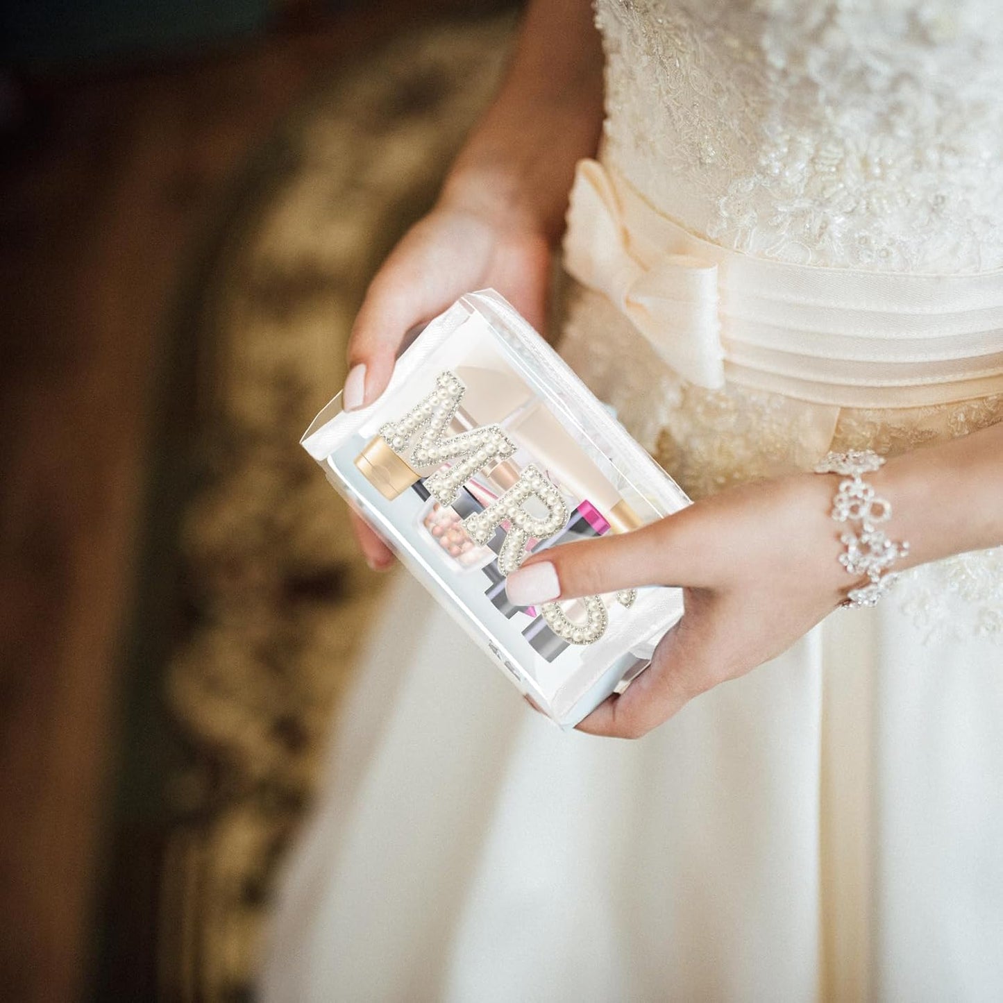 Bride To Be Gift Set - Makeup Bag, Slippers, Robe, Hair Clip - Wedding Gifts