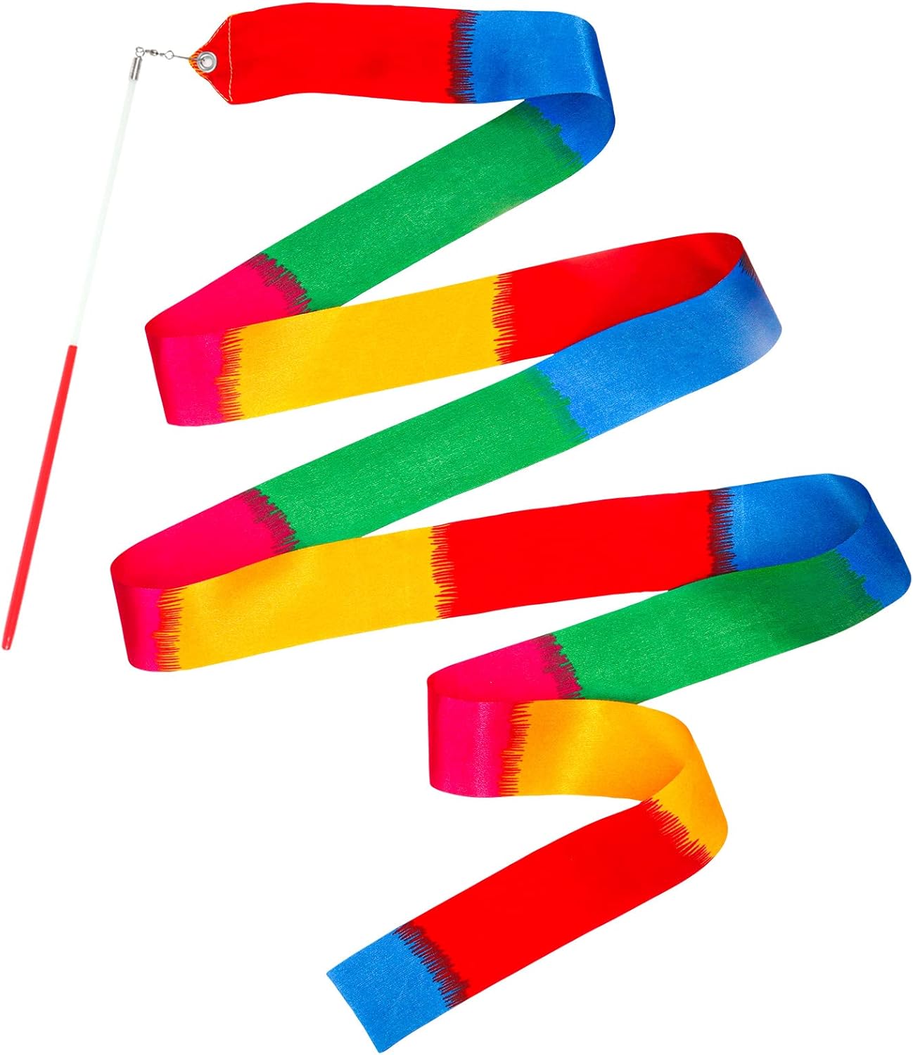 12PCS Rainbow Dance Ribbons Party Favors for Girls Rhythmic Gymnastics Ballerina Birthday Party Streamers Decoration, Kids Circus Carnival Ribbon Silks Sticks Wands