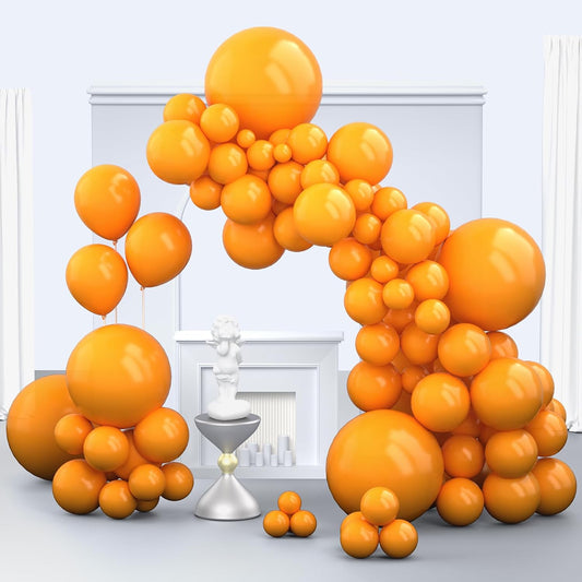 Orange Yellow Balloons, 150 pcs Different Sizes Pack of 18 Inch 12 Inch 10 Inch 5 Inch Tangerine Yellow Balloons for Balloon Garland Balloon Arch as Birthday Party Wedding Decorations