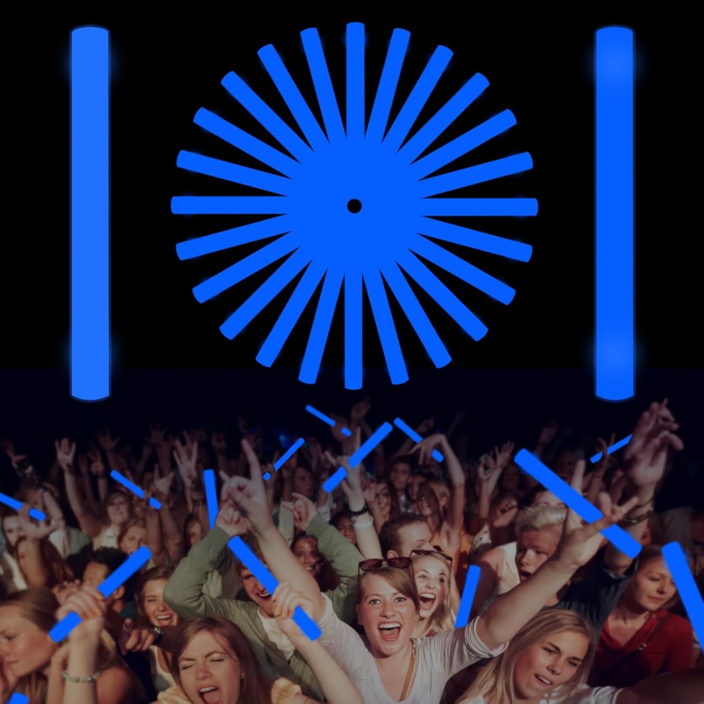 Blue Glow Foam Wand, 36 Pcs Giant LED Light Up Sticks Flashing Glowing Baton Wands Party Supplies for Wedding, Raves,Concert,Birthday,Christmas, Halloween,Sporting Events