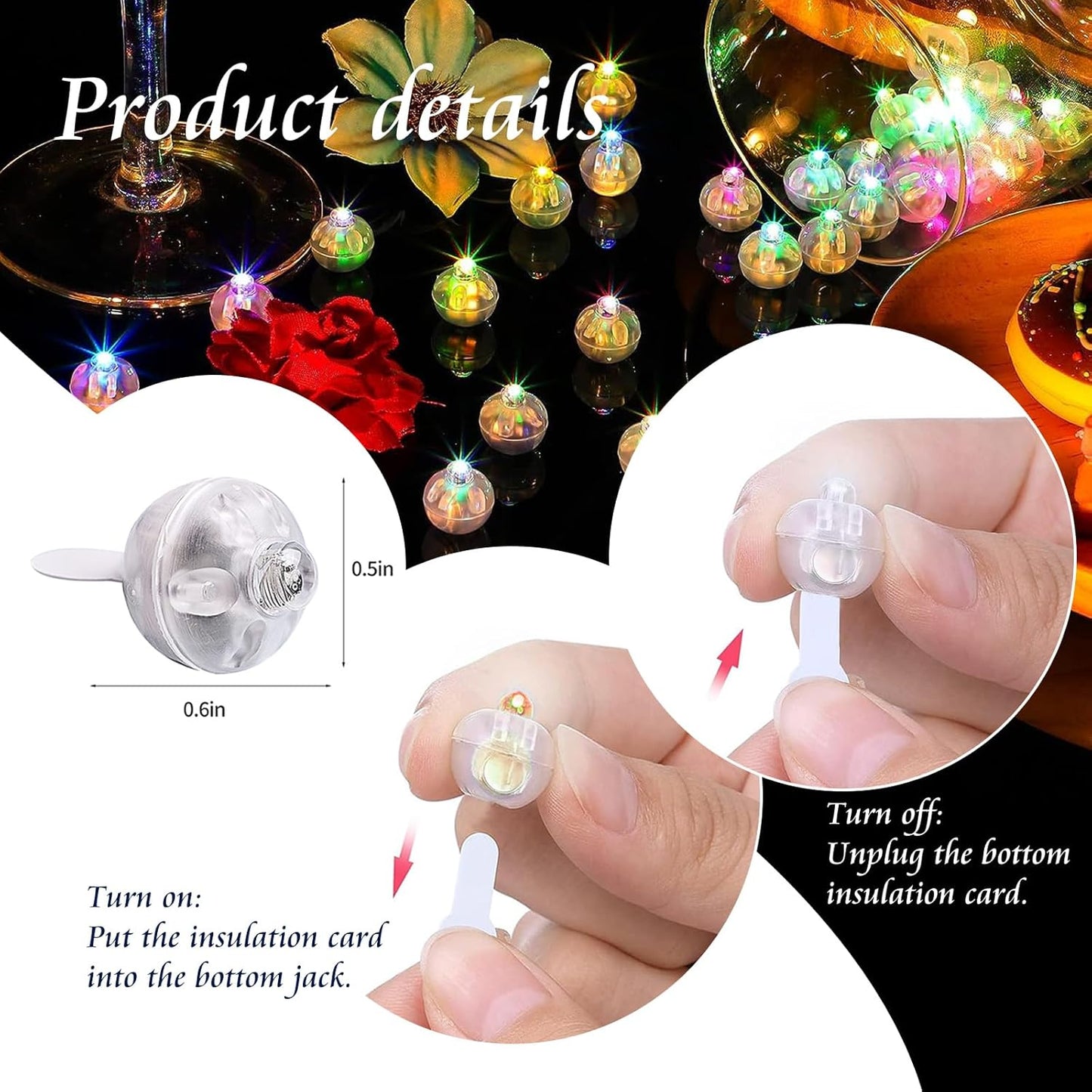 200pcs Balloon Lights Rainbow Mini Led Lights Round Long Standby Time Ball Lamps Paper Lantern Balloon Liamps for Birthday Party Easter Christmas Halloween Decoration