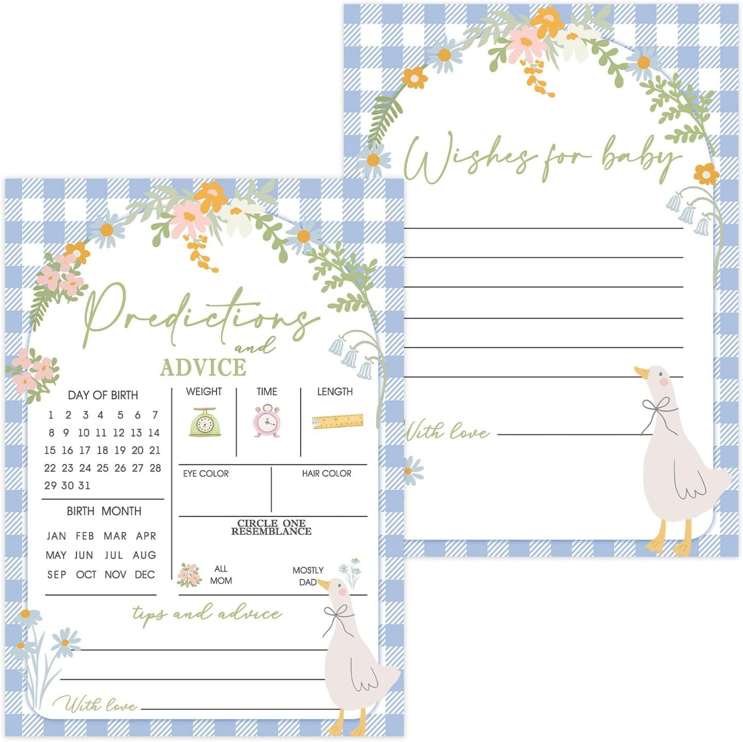 Silly Goose Baby Shower Games, Baby Predictions & Advice Cards for Baby Shower Game Activity, Silly Goose Wishes Cards, Advice for New Parents to Be, Baby Party Wishes Games Cards for Guest 30 Pack
