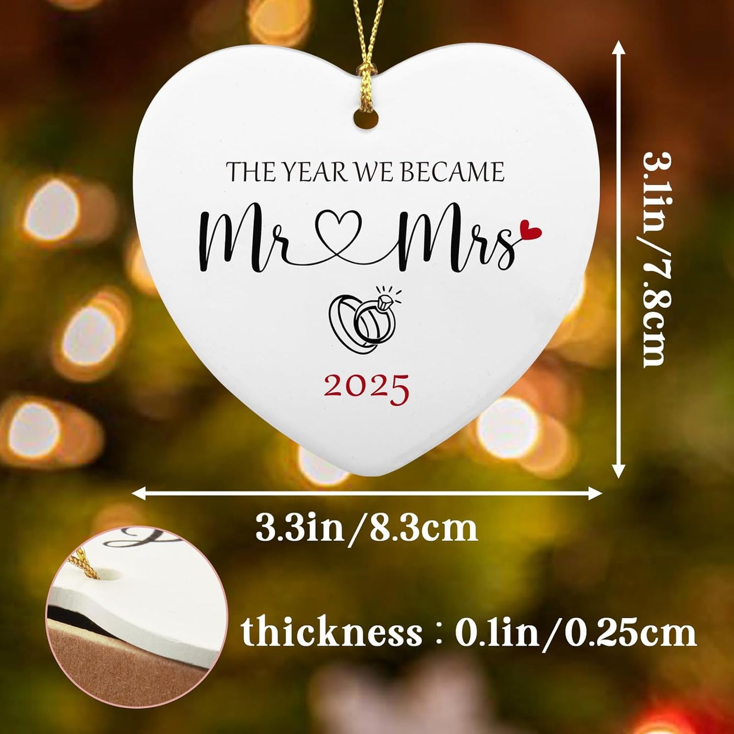 Wedding Gifts for Couple, The Year We Became Mr and Mrs Sign Christmas Ornaments 2025, Engagement Gift Ideal Cool Wedding Gifts for Couples Newlyweds Bridal