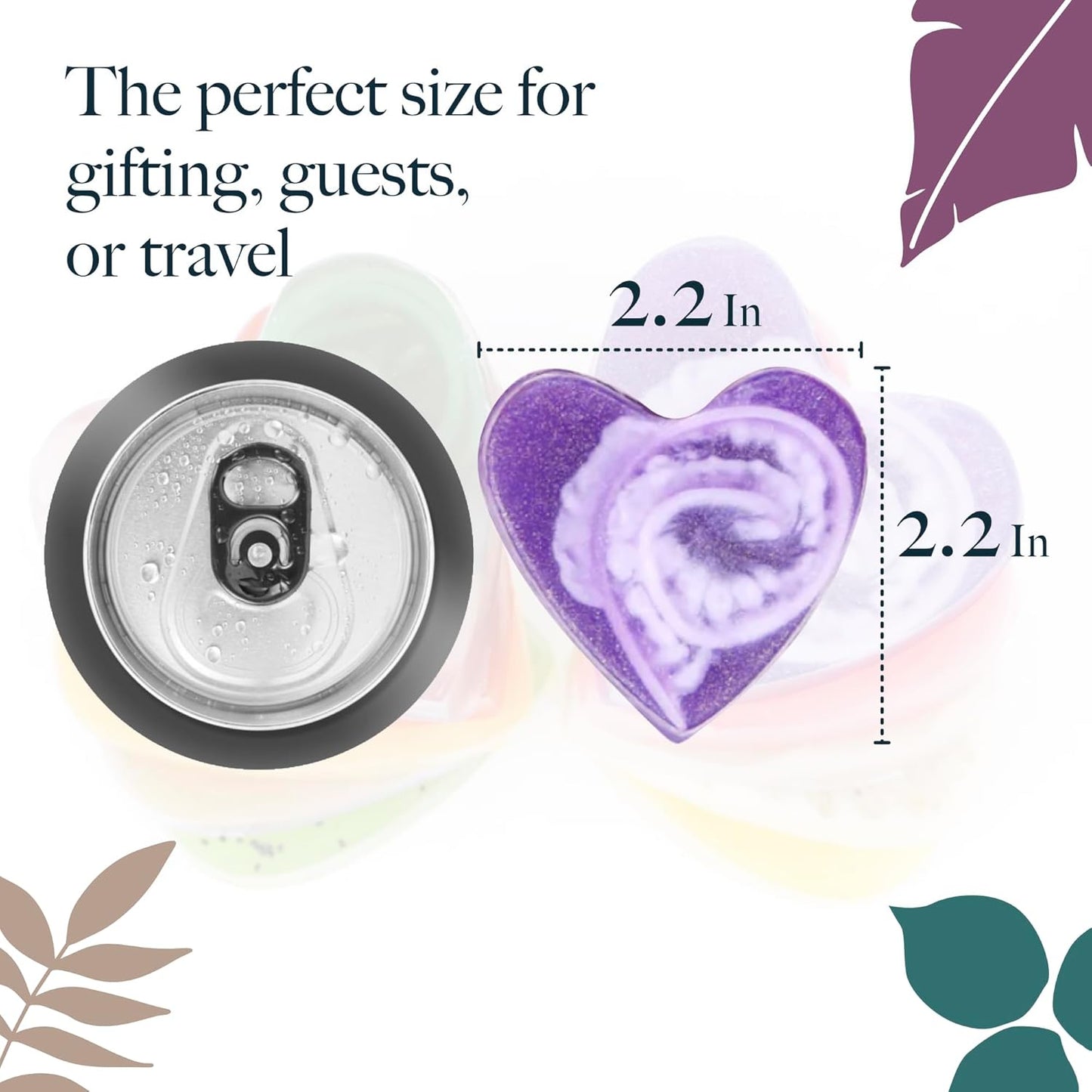 Saavy Naturals Bar Soap Organic, Plant-Based Ingredients - Made In USA Organic Bar Soap - Mini Soap Bars 10 Units Gift Set, Heart Shaped Artisan Natural Soap Bar