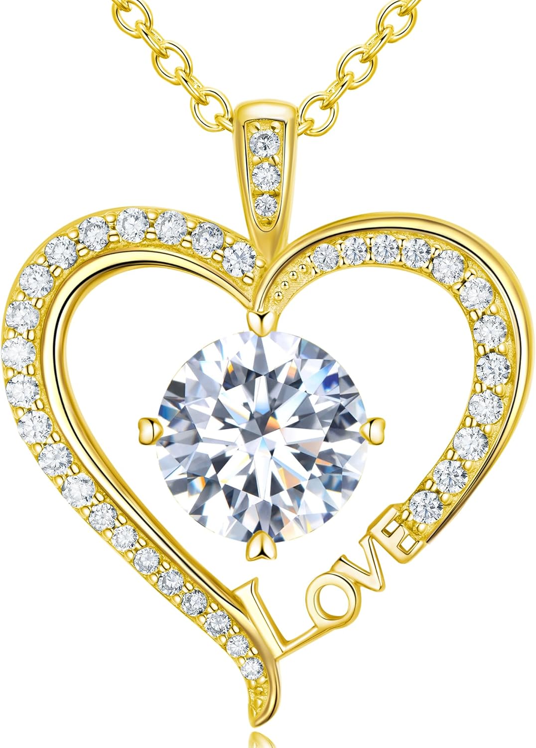 Moissanite Heart Necklaces for Women, Gifts for Wife, 1-3 Carat Moissanite 925 Sterling Silver Love Jewelry, Birthday Wedding Anniversary Christmas Engagements Gifts for Wife Women Her Girlfriend Mom