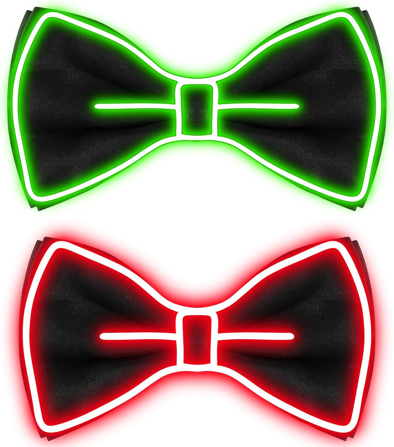 Hercicy Light up Bow Tie for Men LED Neon Bowtie Funny Ties Women Glow in the Dark Party Costume
